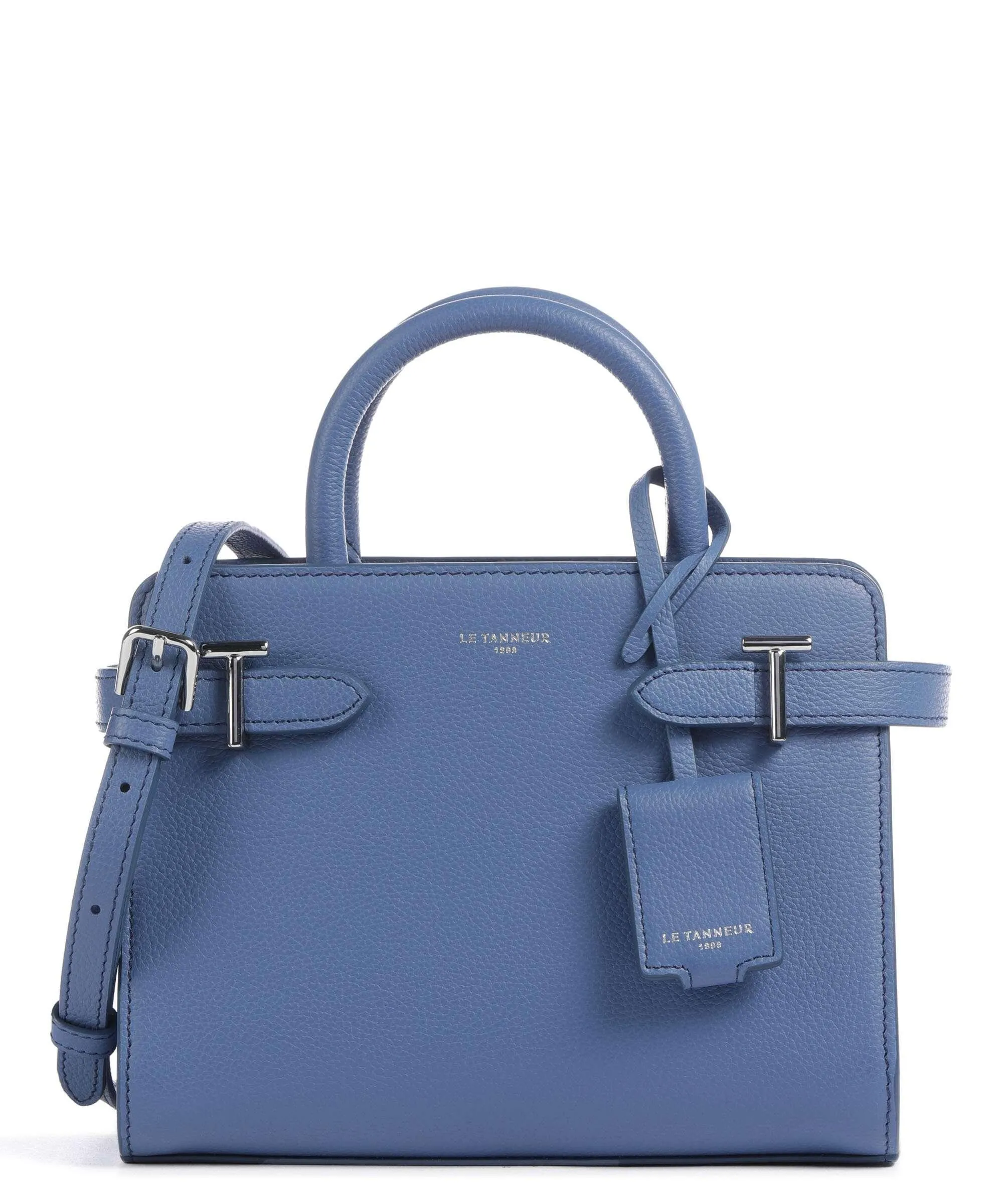  Le Tanneur Emilie Borsa a mano pelle di vacchetta grana blu  