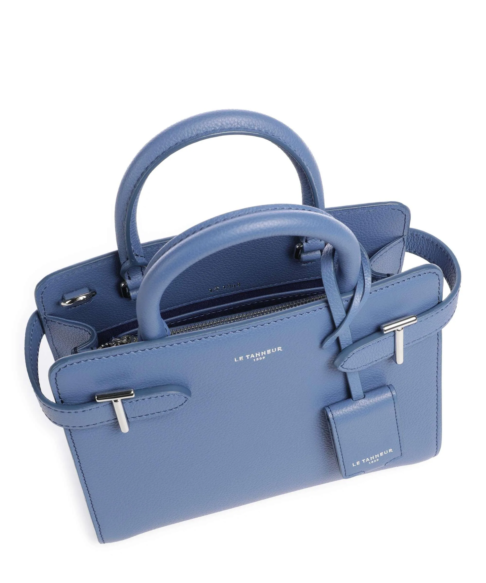  Le Tanneur Emilie Borsa a mano pelle di vacchetta grana blu  