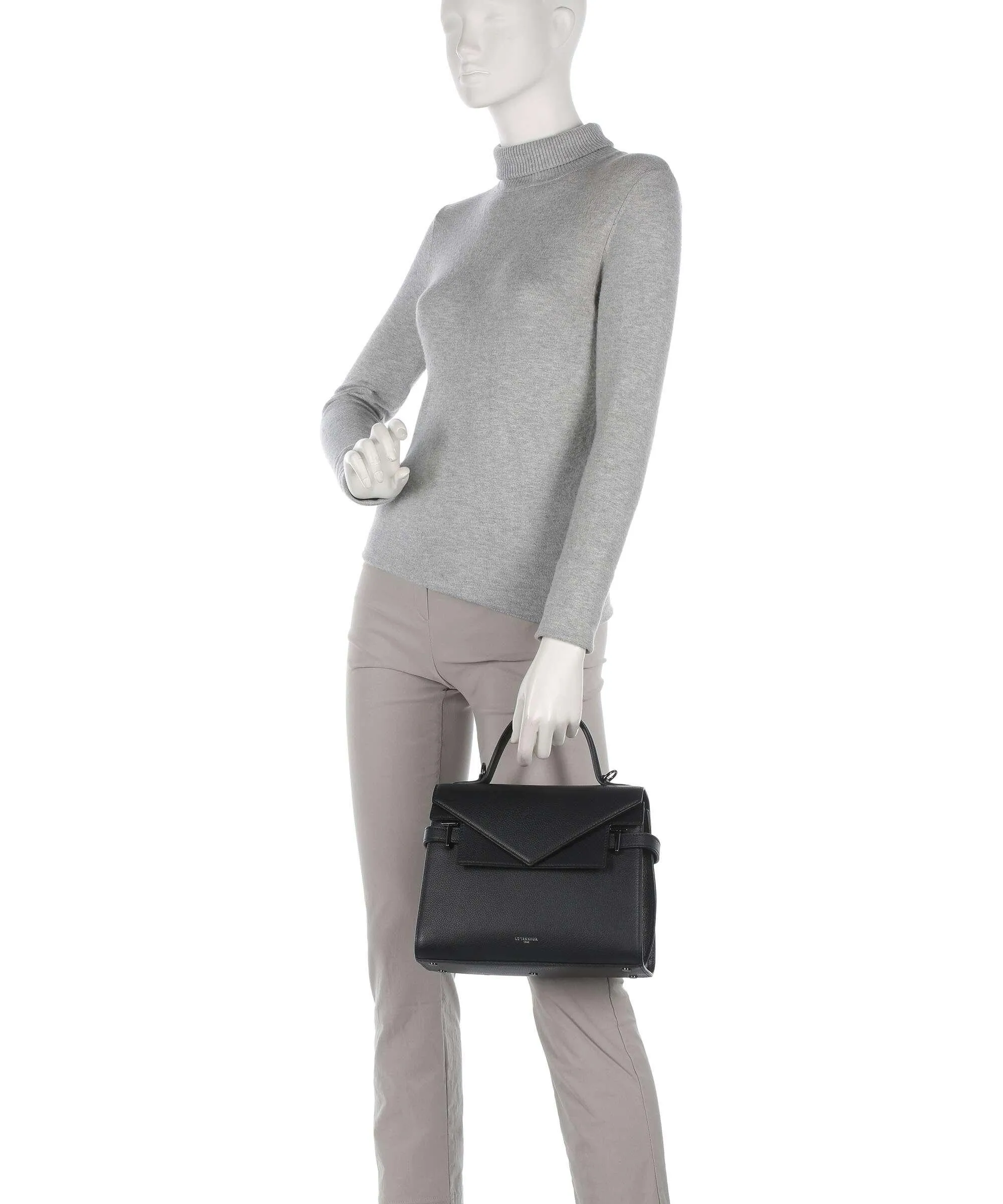  Le Tanneur Emilie Borsa a mano pelle granulata nero  