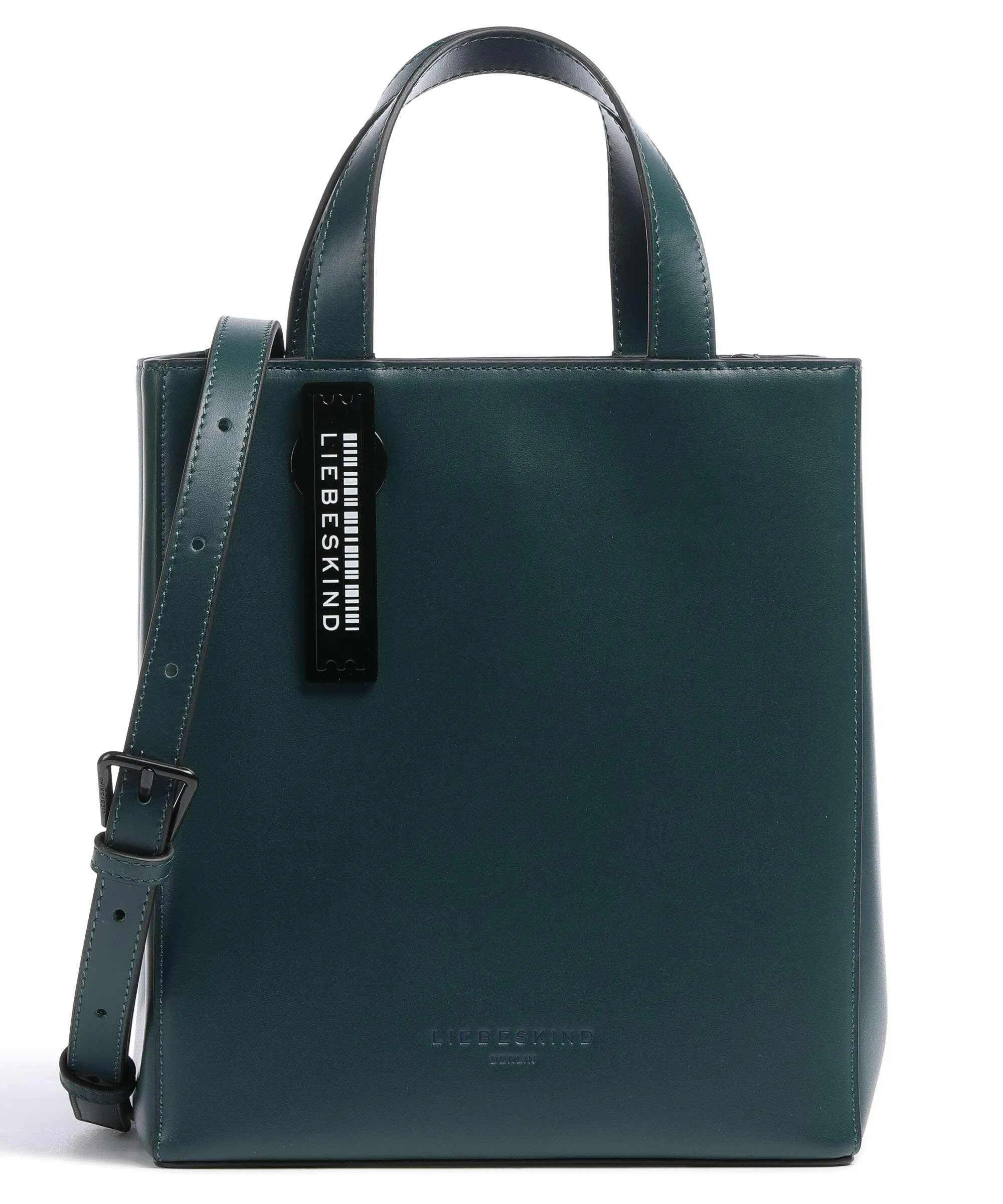  Liebeskind Paper Bag Carter S Borsa a mano pelle di vacchetta liscia verde scuro  