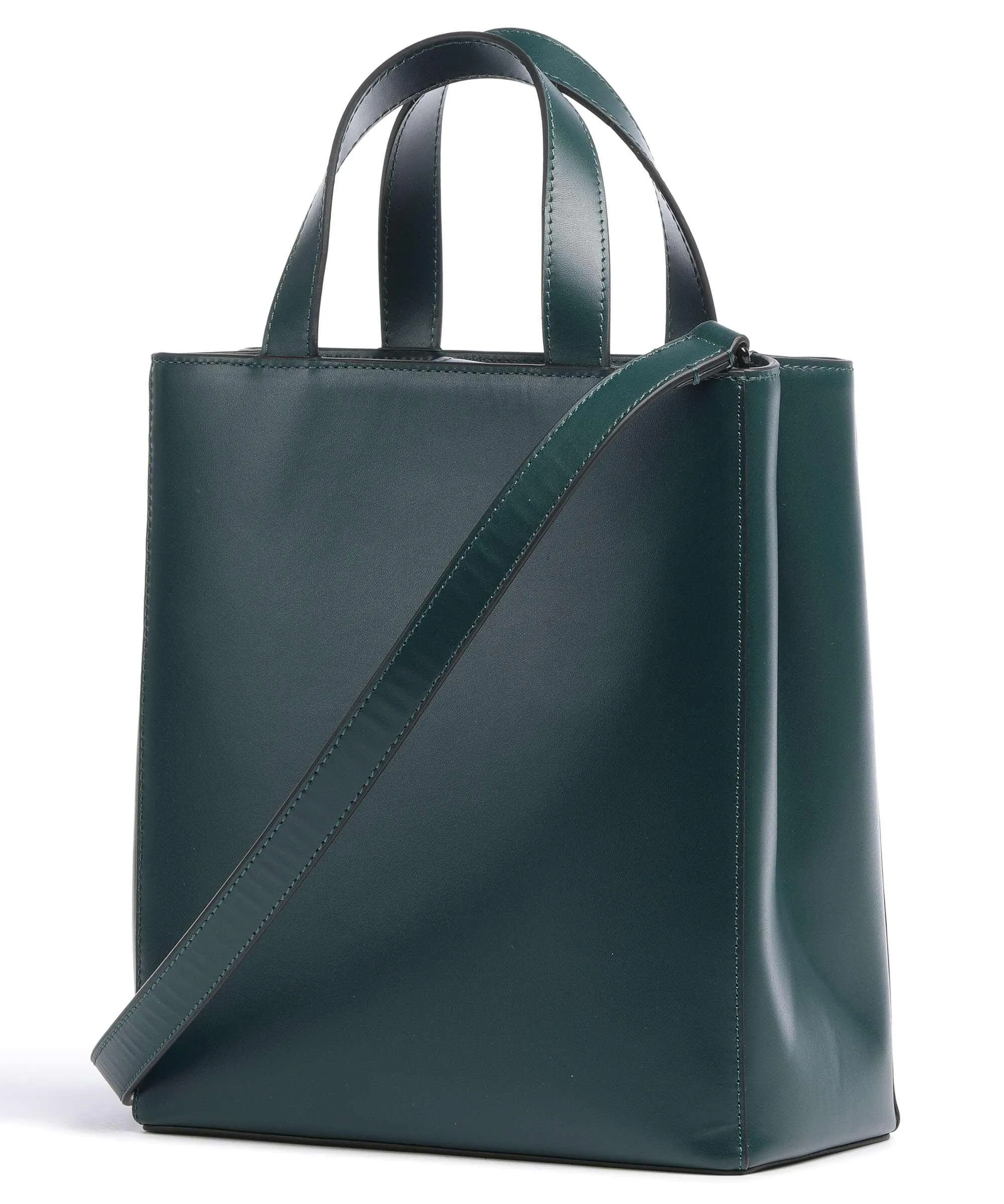  Liebeskind Paper Bag Carter S Borsa a mano pelle di vacchetta liscia verde scuro  