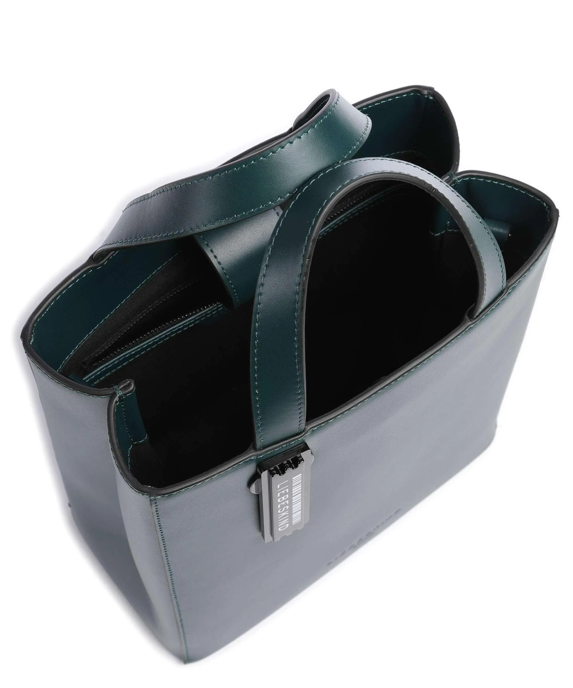  Liebeskind Paper Bag Carter S Borsa a mano pelle di vacchetta liscia verde scuro  
