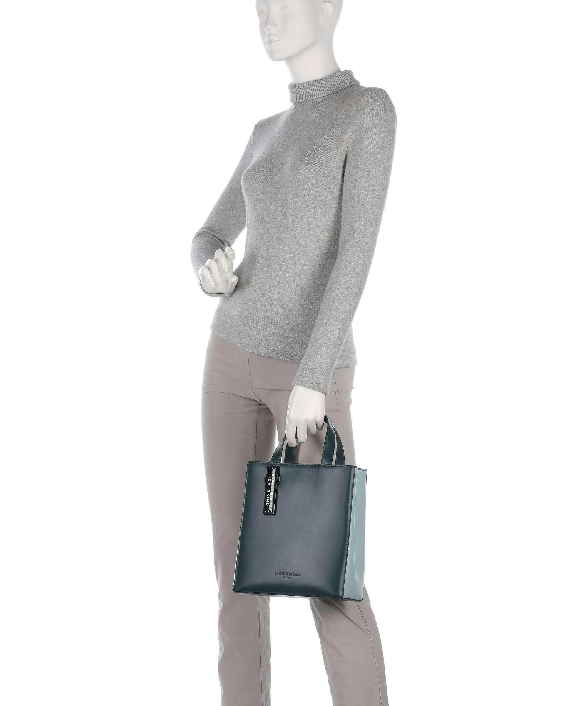  Liebeskind Paper Bag Carter S Borsa a mano pelle liscia verde scuro  