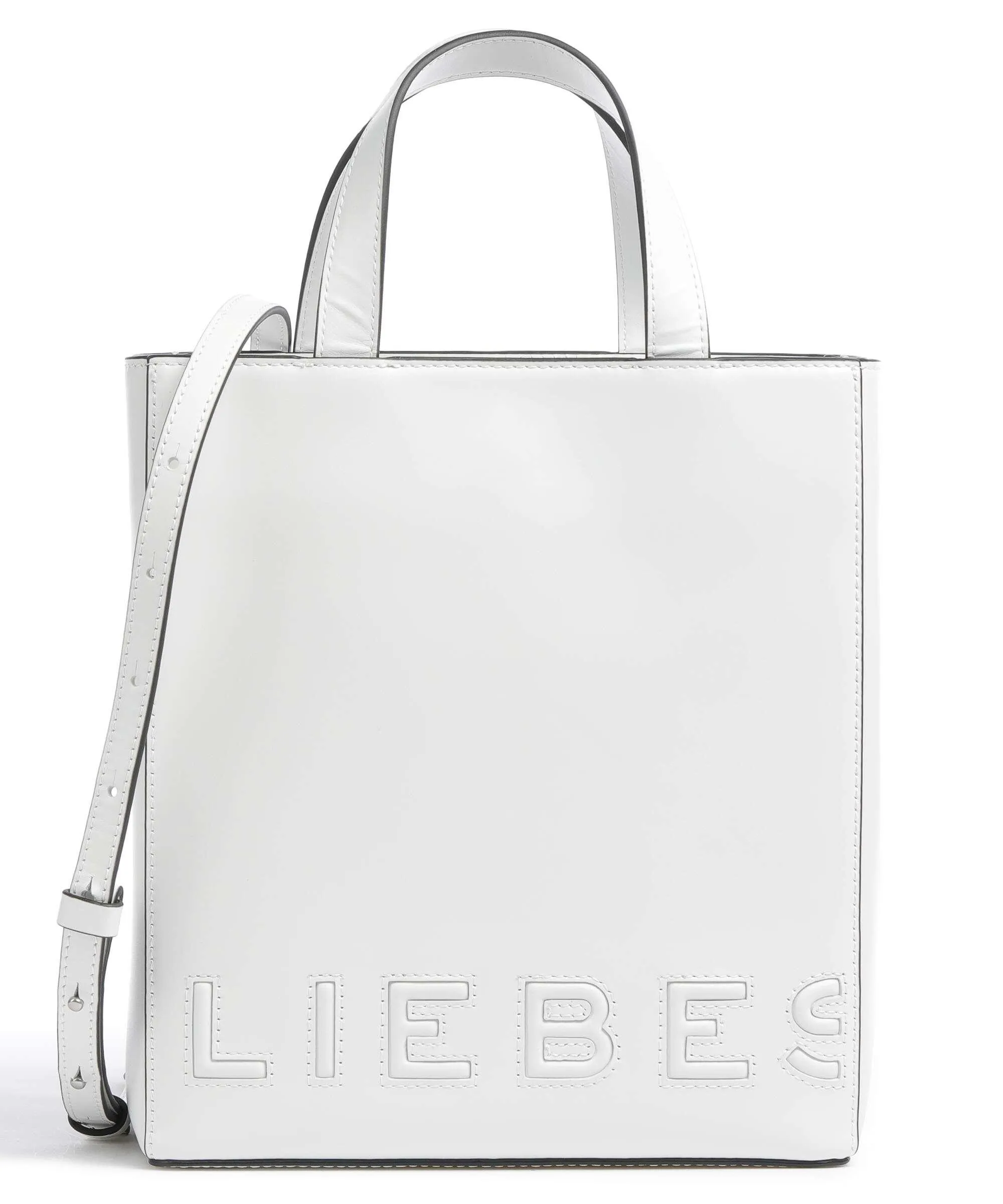  Liebeskind Paper Bag Logo Carter S Borsa a mano pelle di vacchetta liscia bianco  