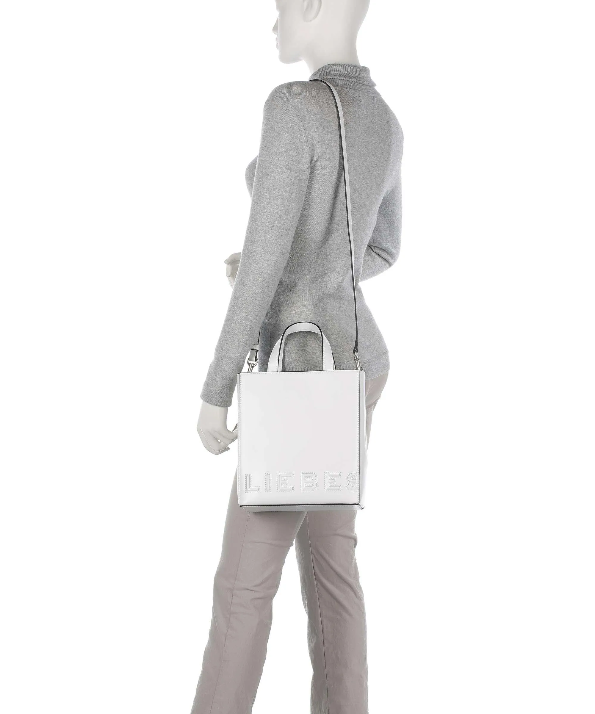  Liebeskind Paper Bag Logo Carter S Borsa a mano pelle di vacchetta liscia bianco  