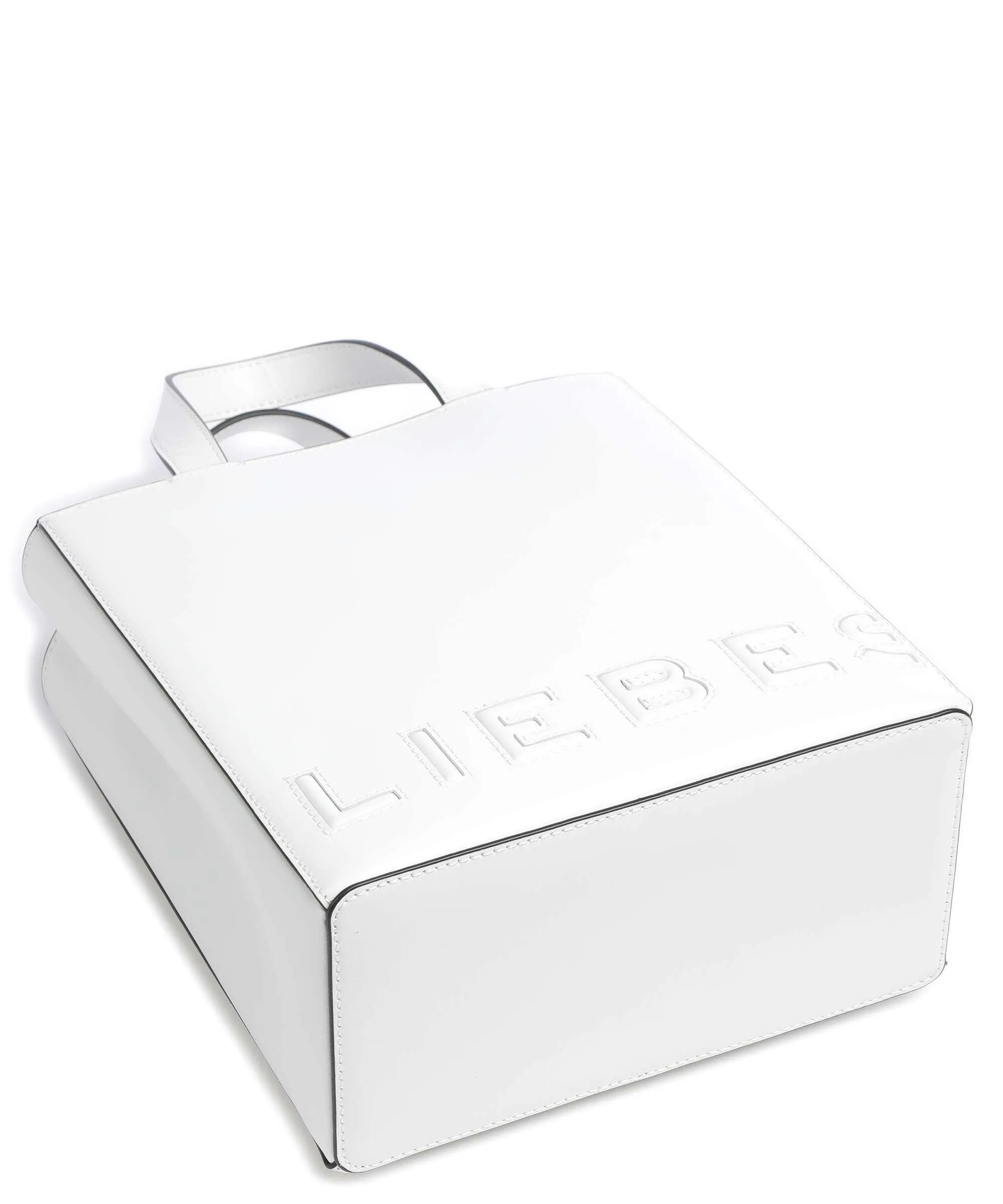  Liebeskind Paper Bag Logo Carter S Borsa a mano pelle di vacchetta liscia bianco  