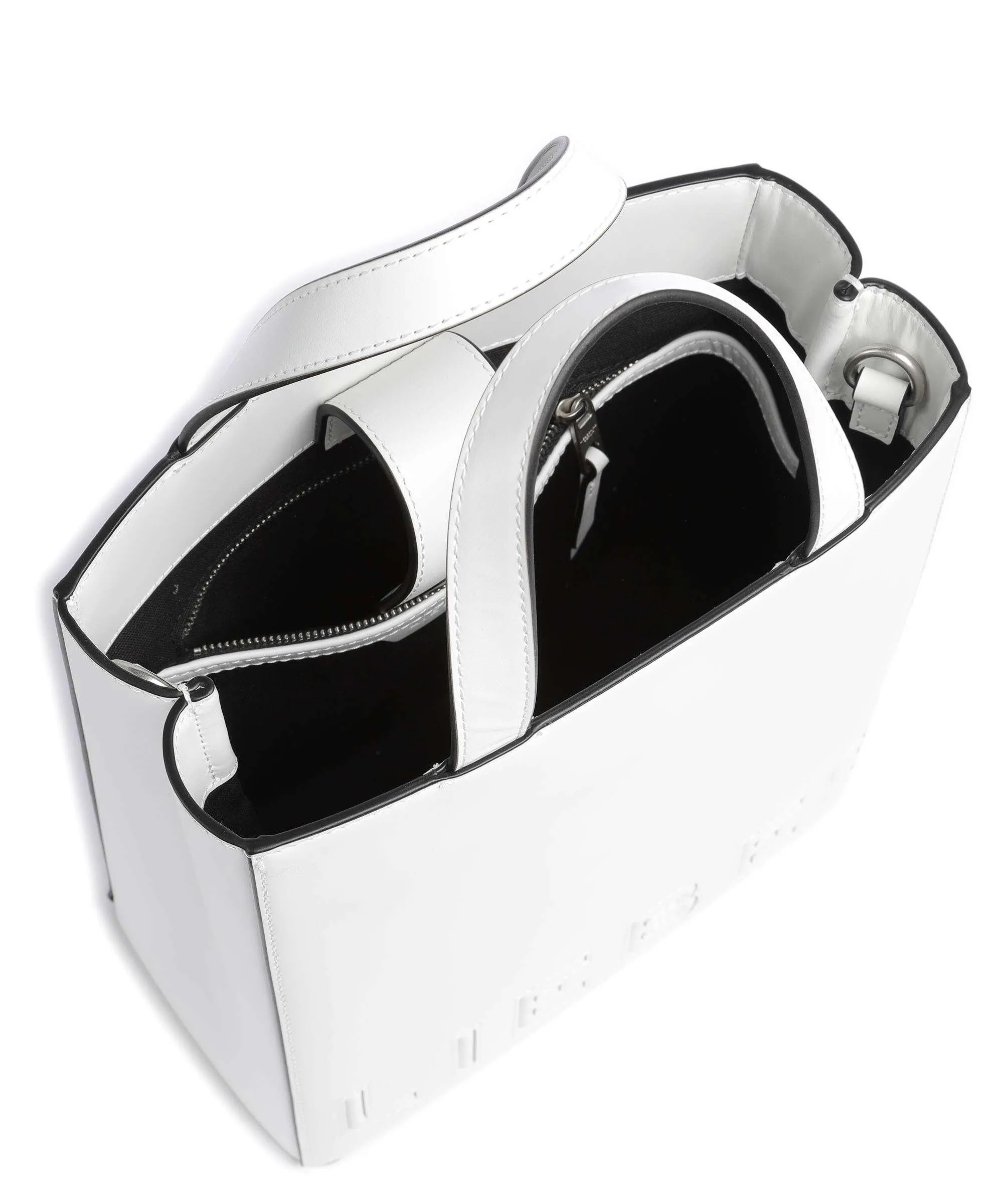  Liebeskind Paper Bag Logo Carter S Borsa a mano pelle di vacchetta liscia bianco  