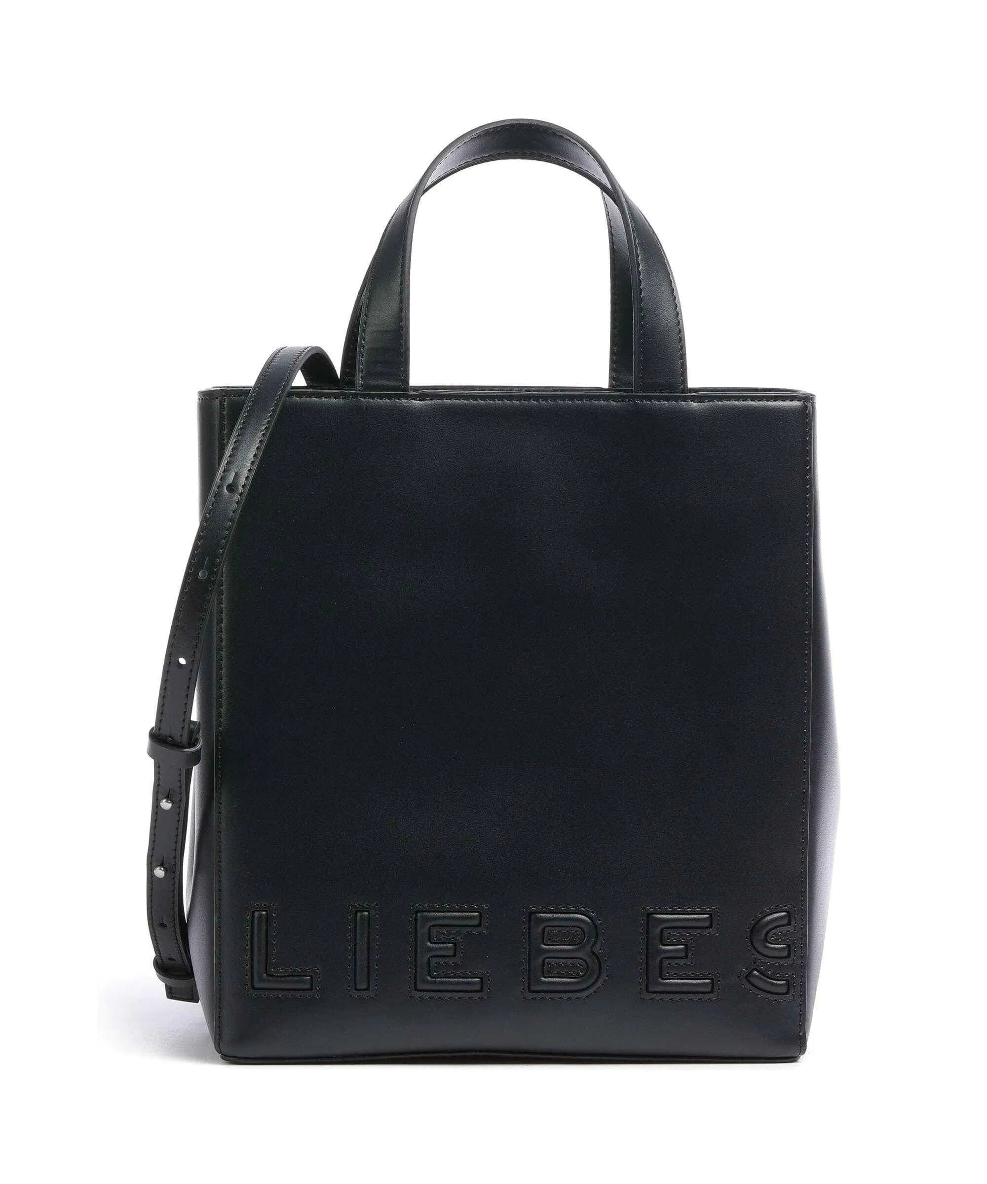  Liebeskind Paper Bag Logo Carter S Borsa a mano pelle di vacchetta liscia nero  