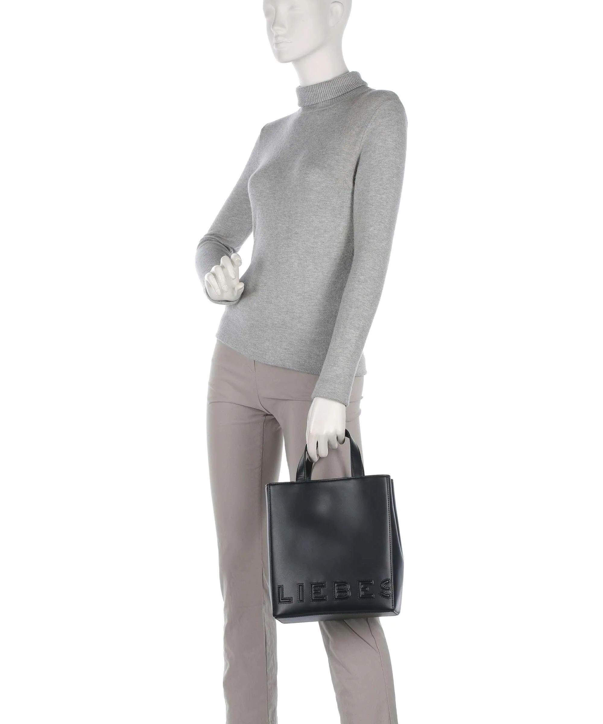  Liebeskind Paper Bag Logo Carter S Borsa a mano pelle di vacchetta liscia nero  