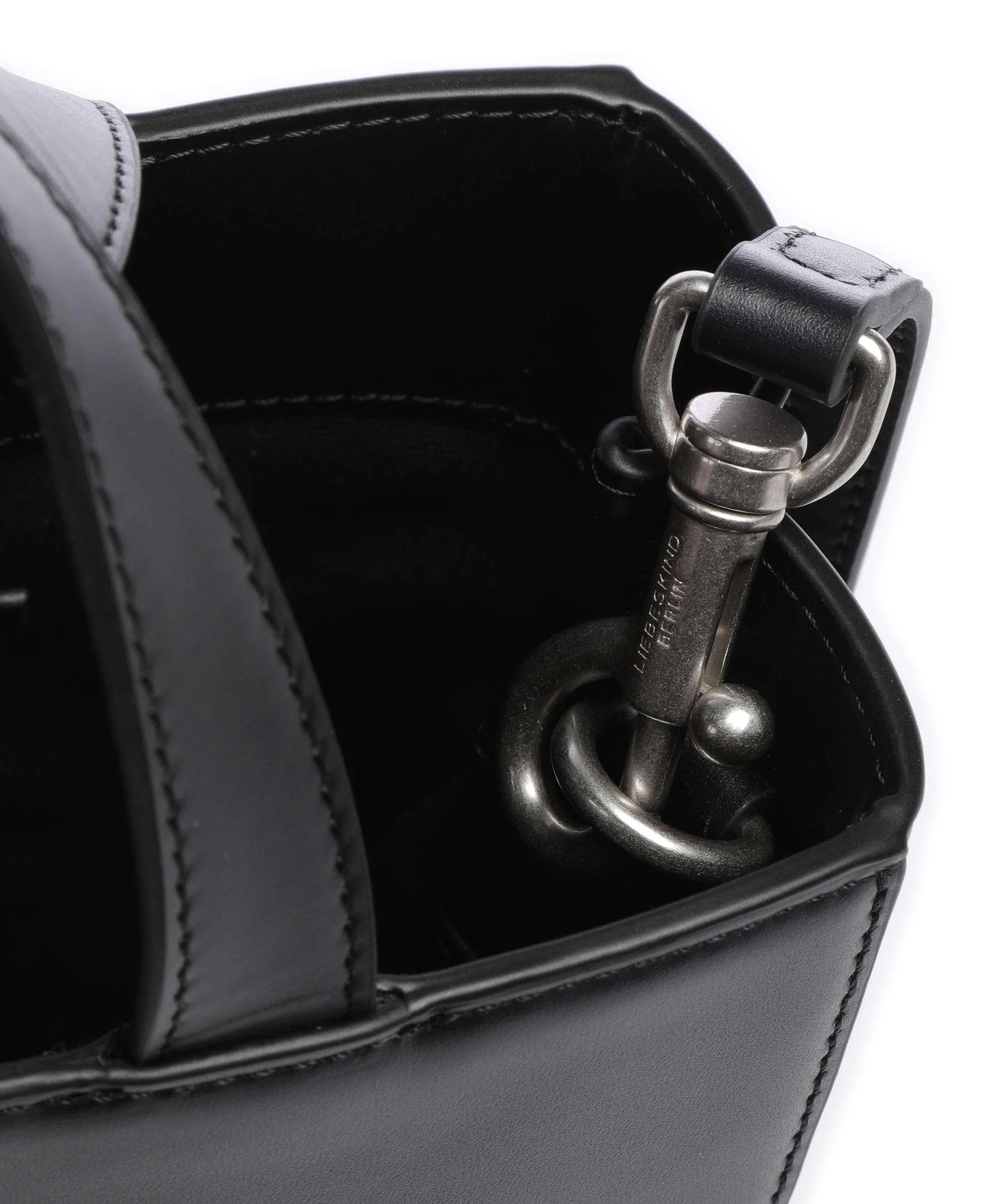  Liebeskind Paper Bag Logo Carter S Borsa a mano pelle di vacchetta liscia nero  