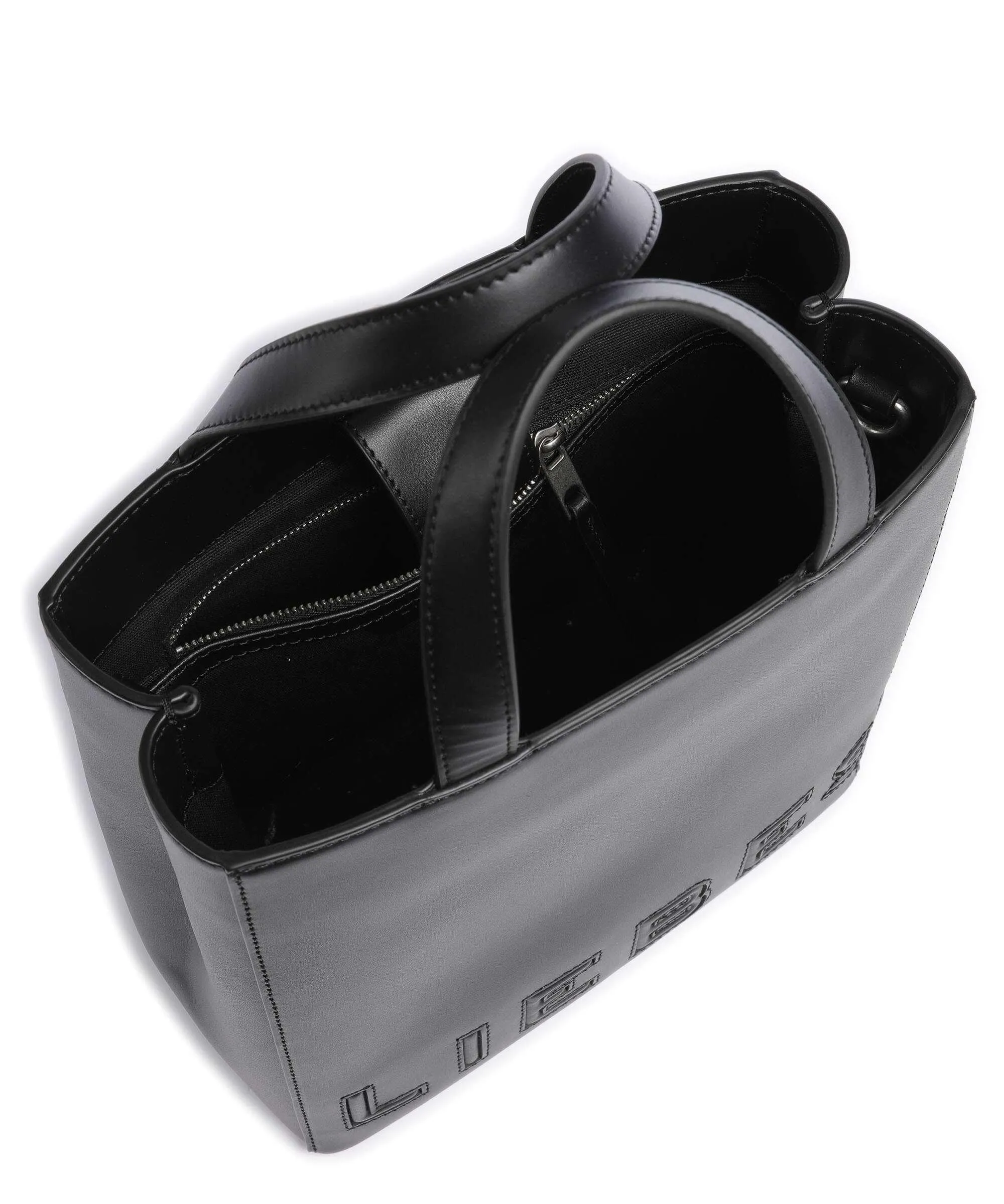  Liebeskind Paper Bag Logo Carter S Borsa a mano pelle di vacchetta liscia nero  