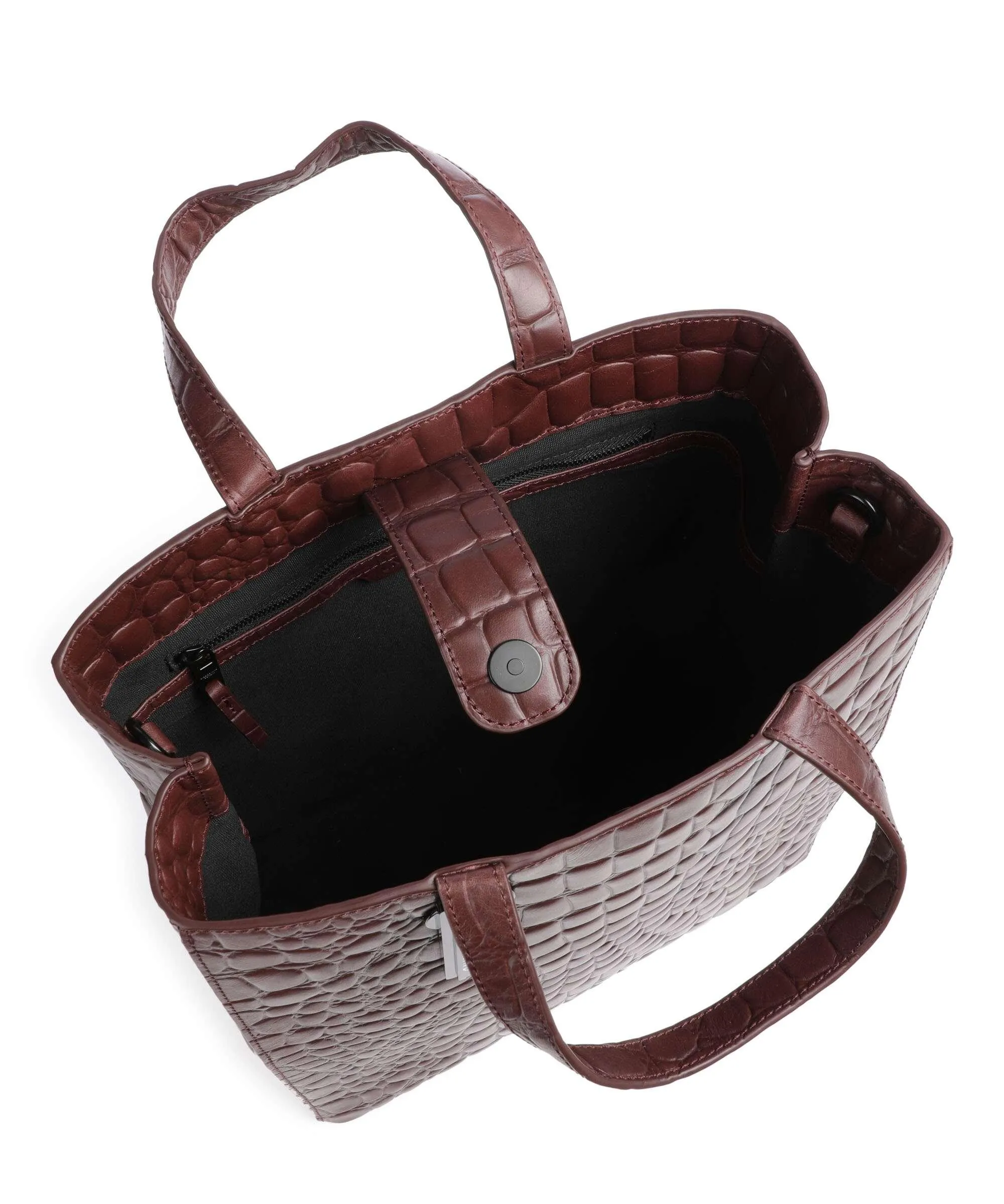  Liebeskind Paper Bag Waxy Croco M Borsa a mano pelle in rilievo rosso bordò  
