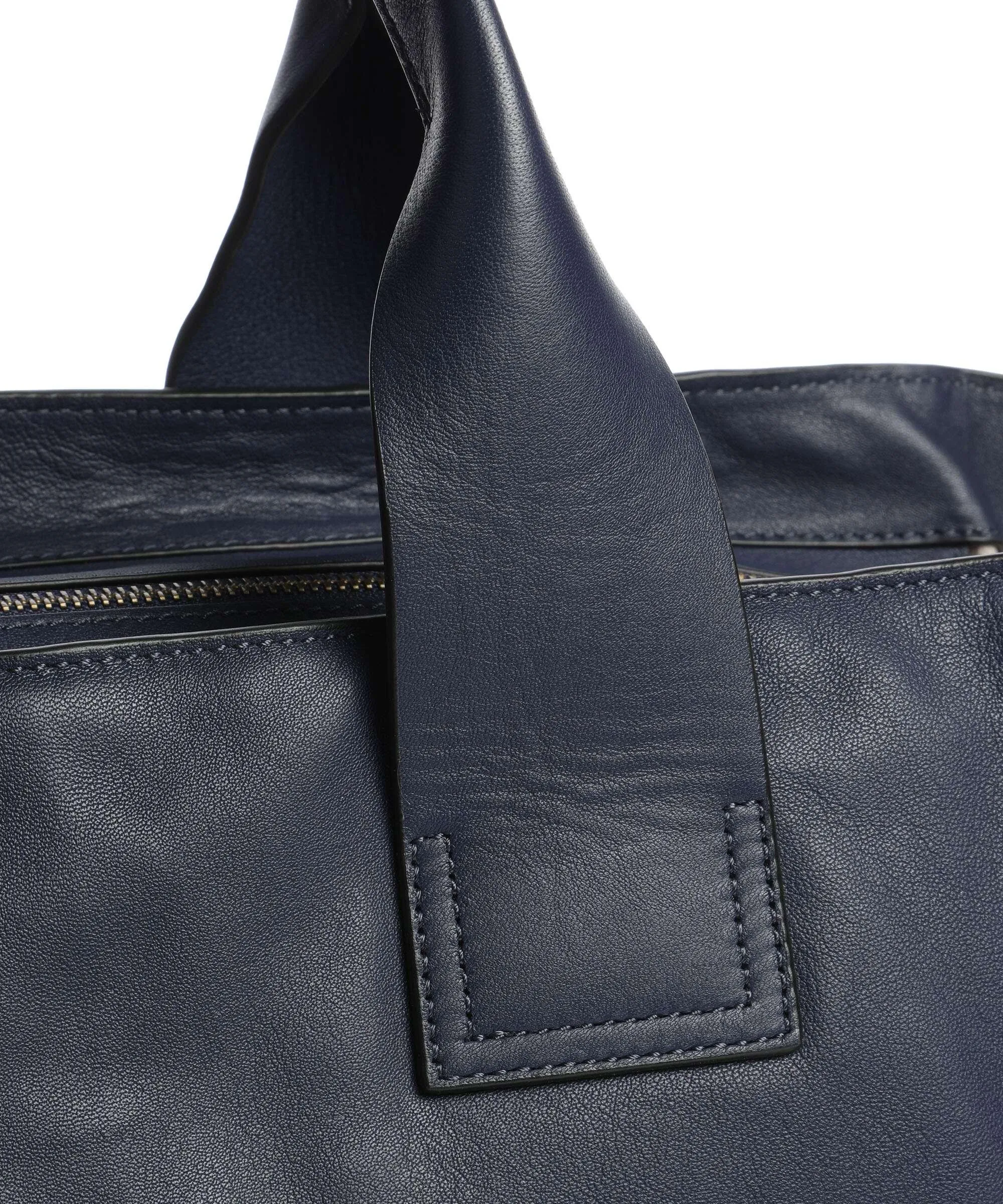  Liebeskind Sienna 2 Indian Sheep XL Borsa a mano pelle di vacchetta finemente grana blu scuro  