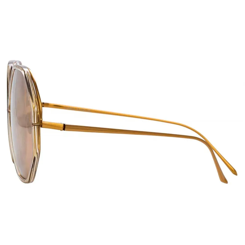 Linda Farrow - Occhiali da Sole Alona Oversized in Cenere Oro Rosa - LFL901C4SUN - Linda Farrow Eyewear