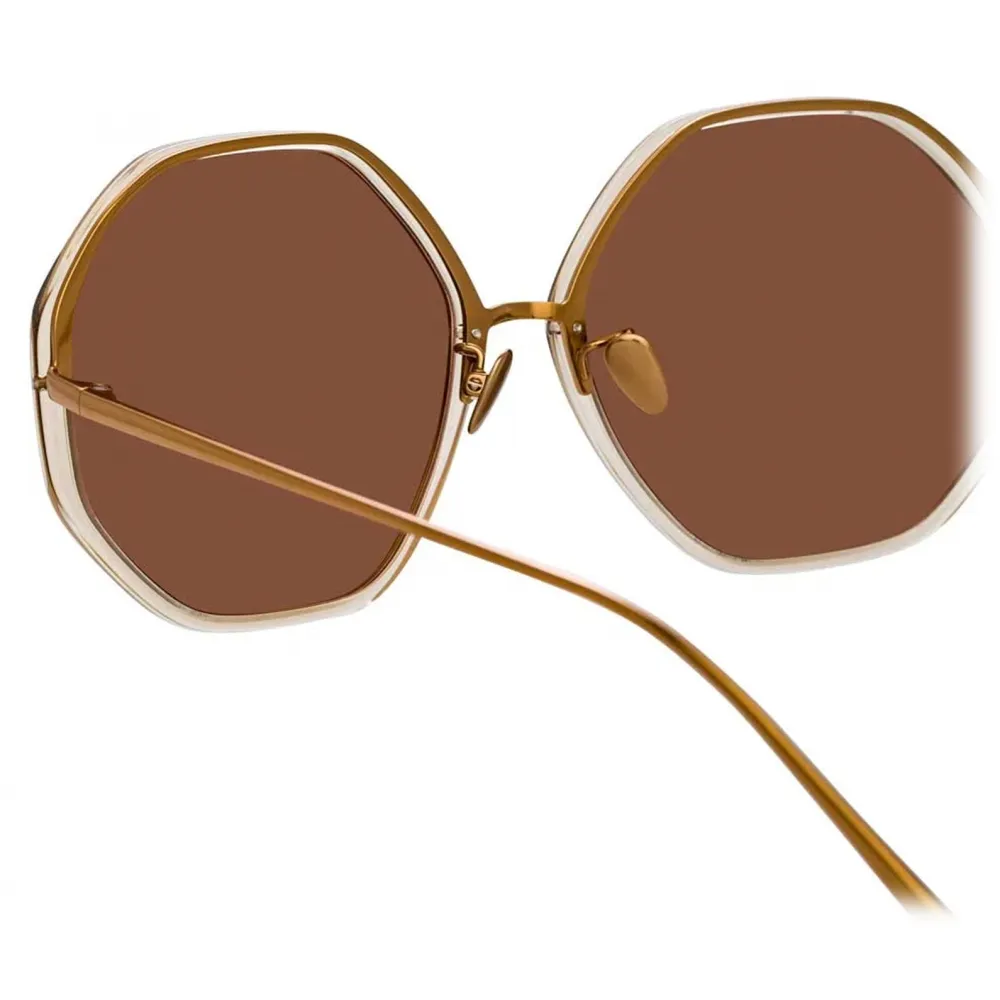 Linda Farrow - Occhiali da Sole Alona Oversized in Cenere Oro Rosa - LFL901C4SUN - Linda Farrow Eyewear