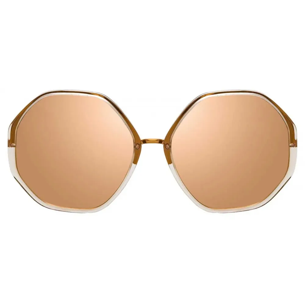 Linda Farrow - Occhiali da Sole Alona Oversized in Cenere Oro Rosa - LFL901C4SUN - Linda Farrow Eyewear