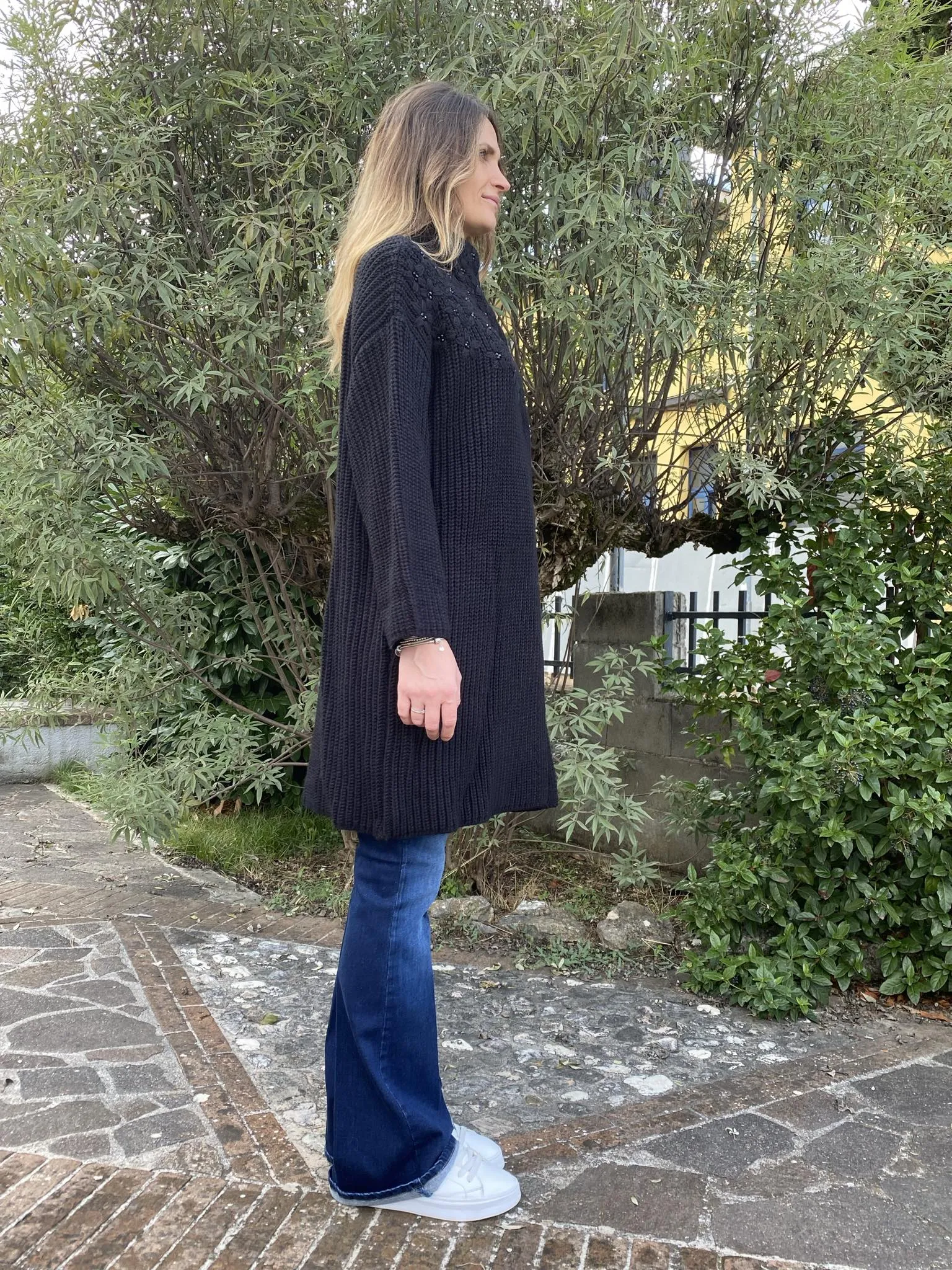 LIU JO cappotto donna in maglia con ricamo CF4463MA930