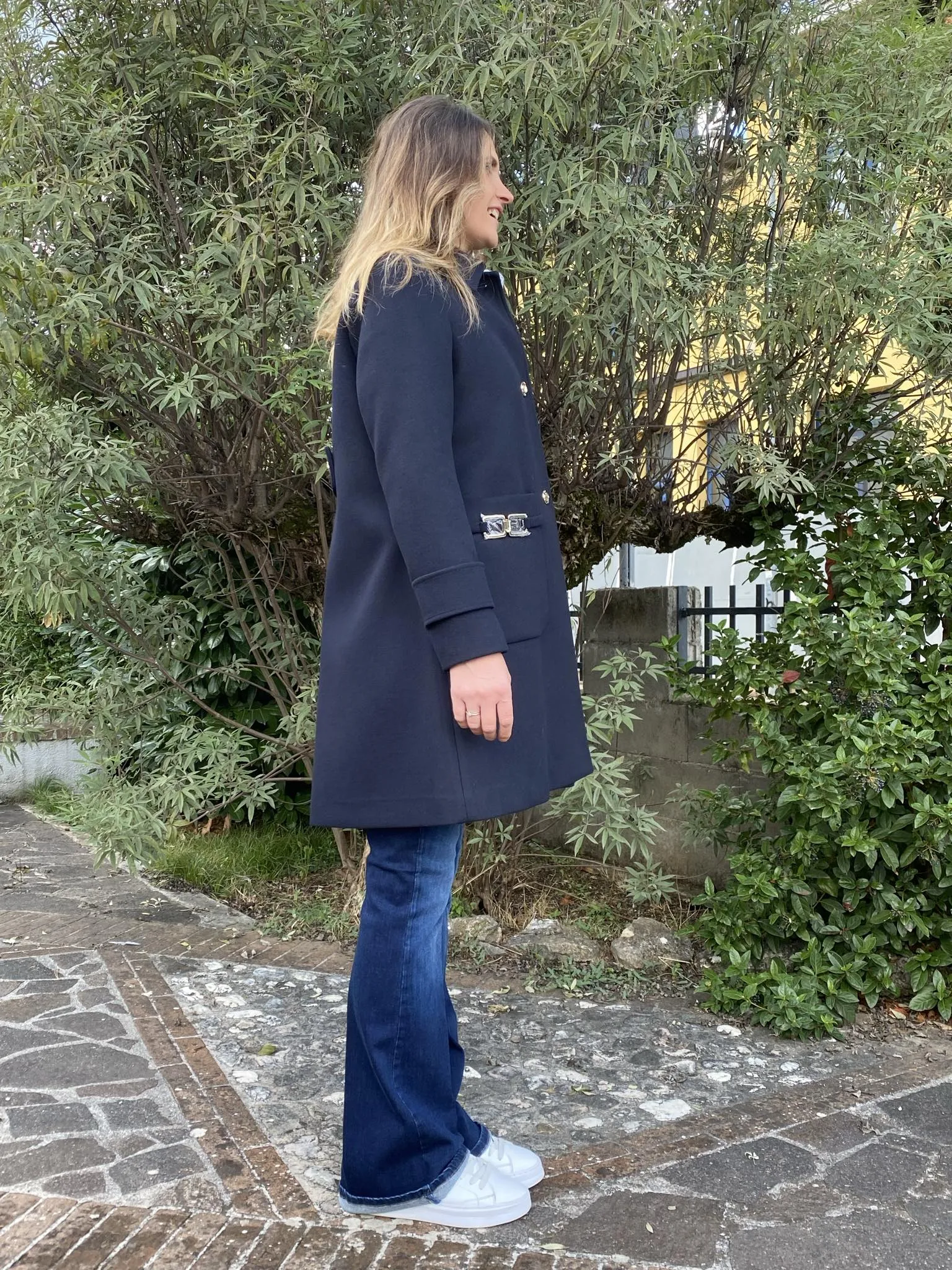 LIU JO cappotto lungo donna monopetto misto lana CF4330T2581
