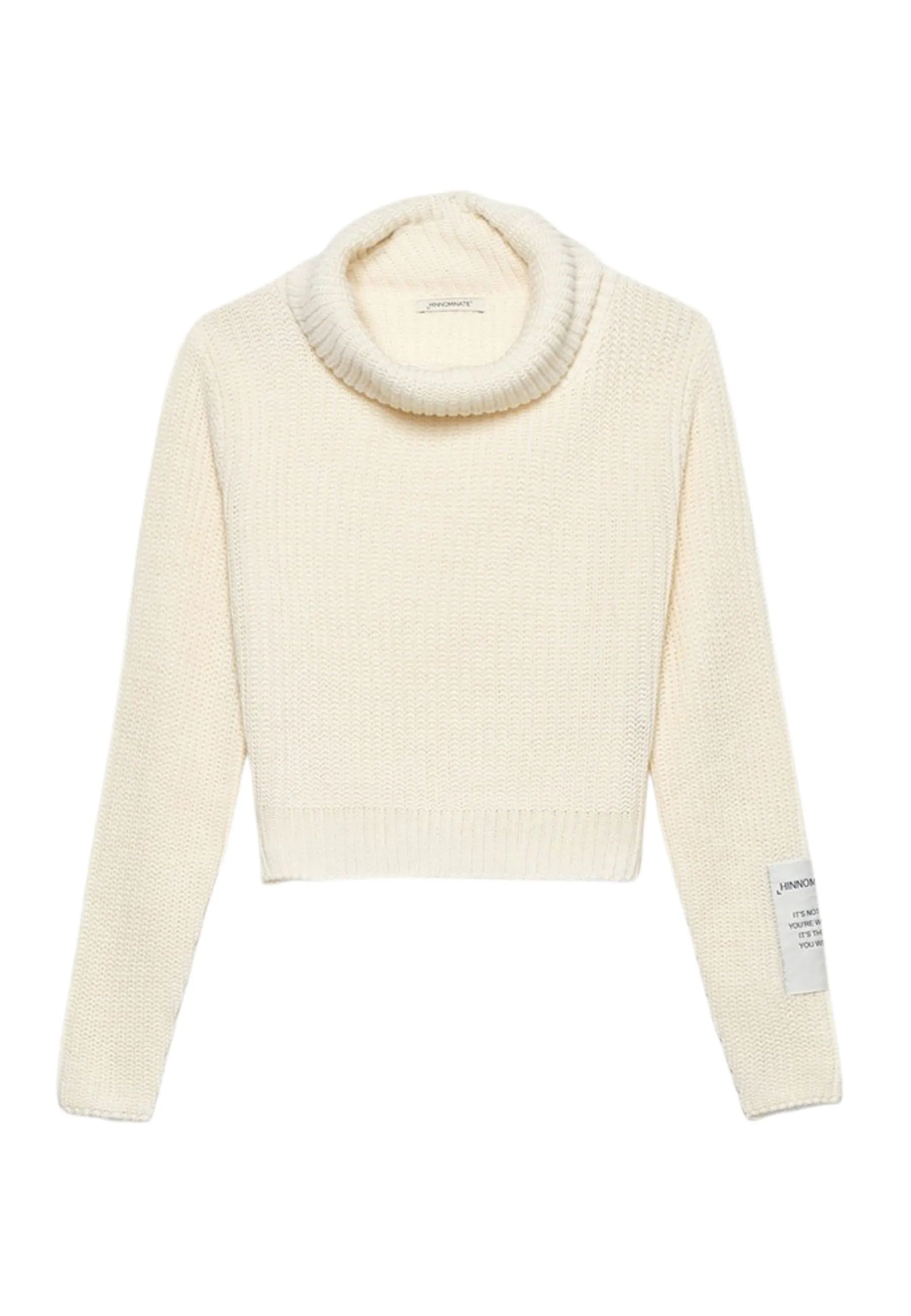 Maglia Corta Dolcevita Bianco Burro