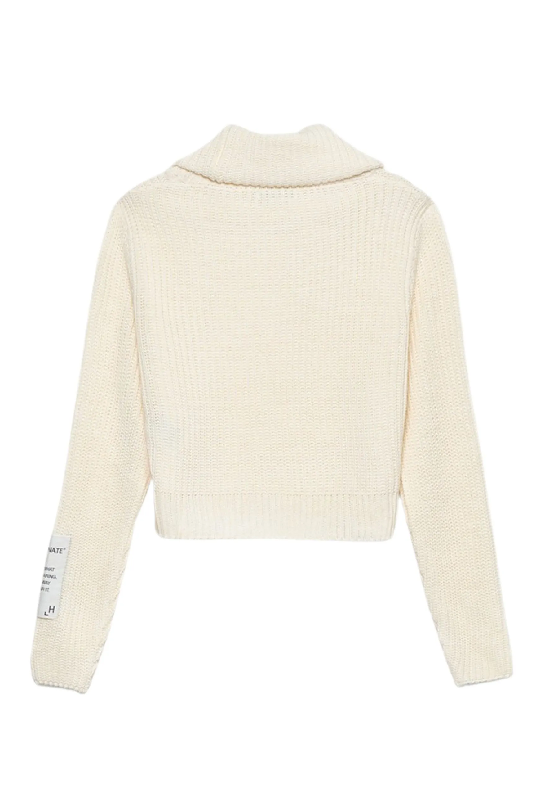 Maglia Corta Dolcevita Bianco Burro
