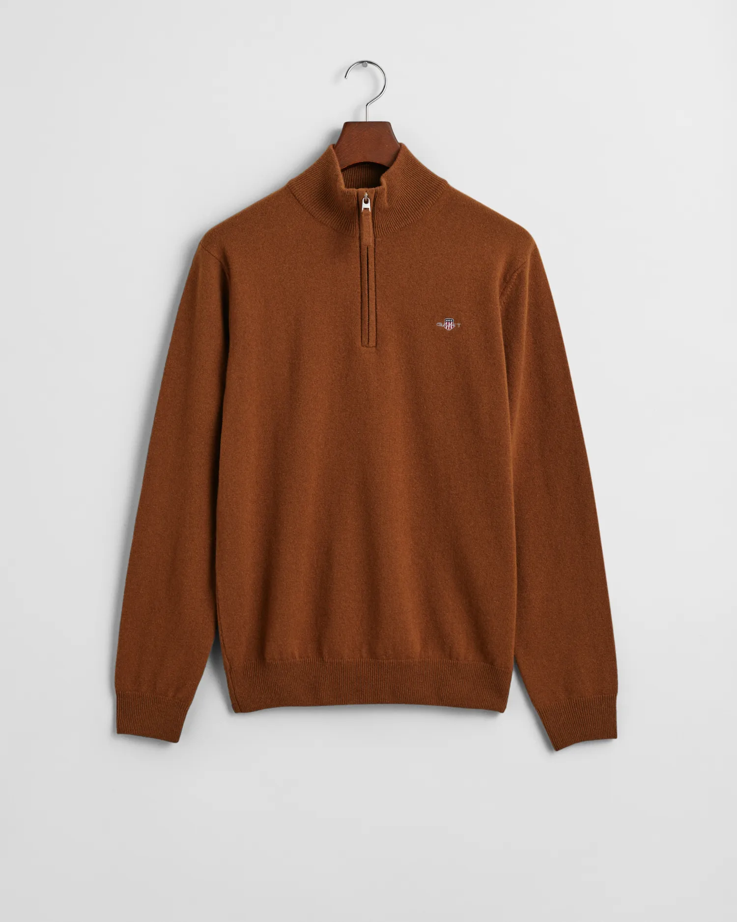 Maglia in lana d’agnello finissima con zip corta    