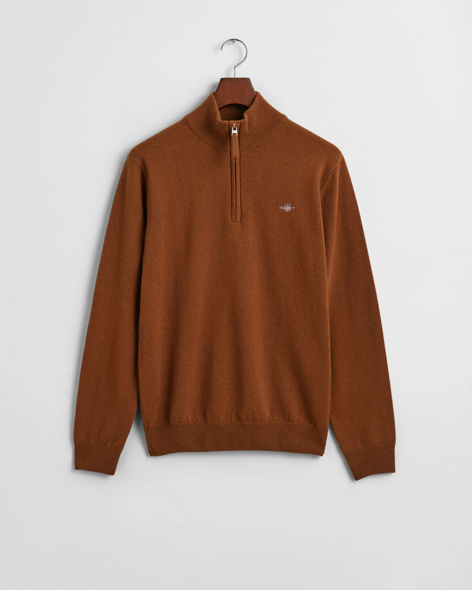 Maglia in lana d’agnello finissima con zip corta    