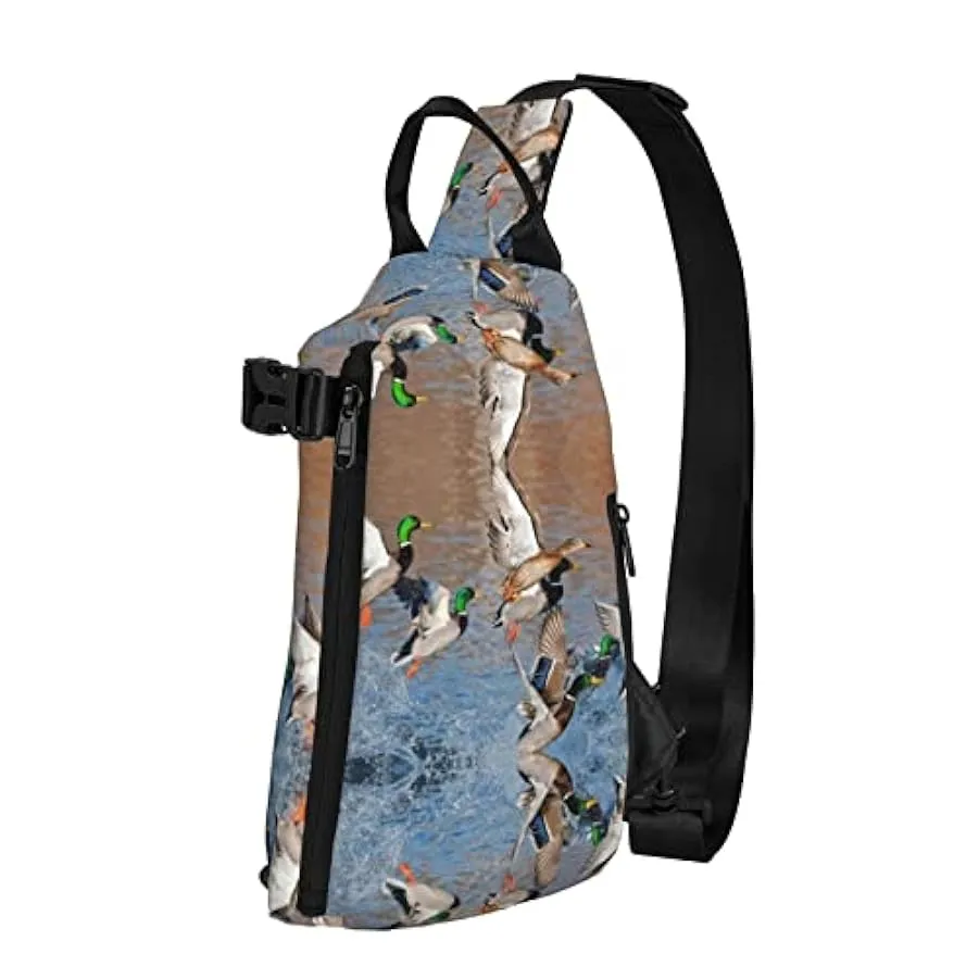 Mallard Ducks – Zaino a tracolla con stampa a tracolla per uomo e donna, per passeggiate all’aria aperta, nero, Taglia unica 172