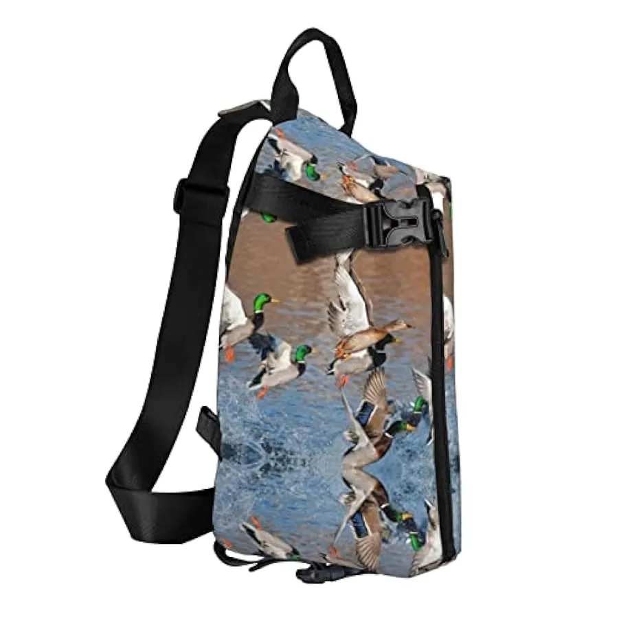 Mallard Ducks – Zaino a tracolla con stampa a tracolla per uomo e donna, per passeggiate all’aria aperta, nero, Taglia unica 172