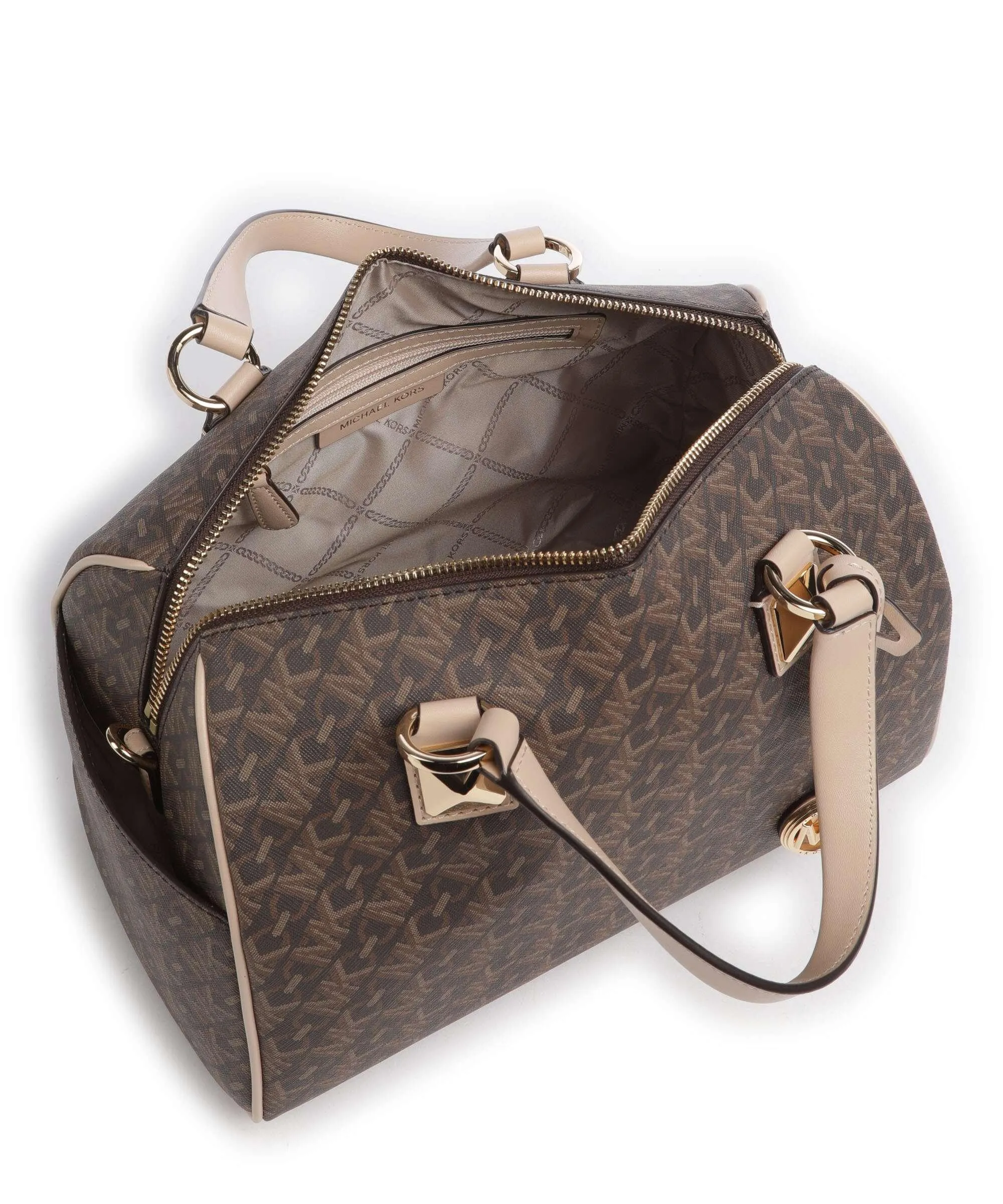  Michael Kors Grayson Borsa a mano tela marrone scuro  