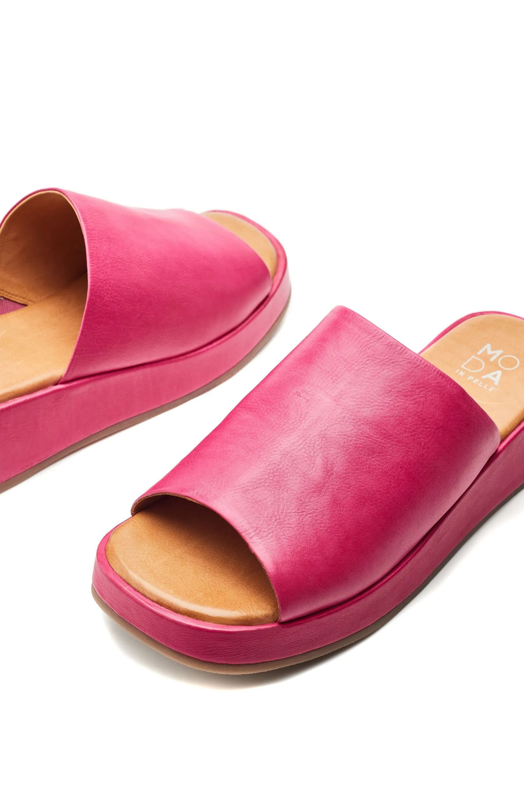 Moda in Pelle Orolia - Sabot con zeppa e punta quadrata