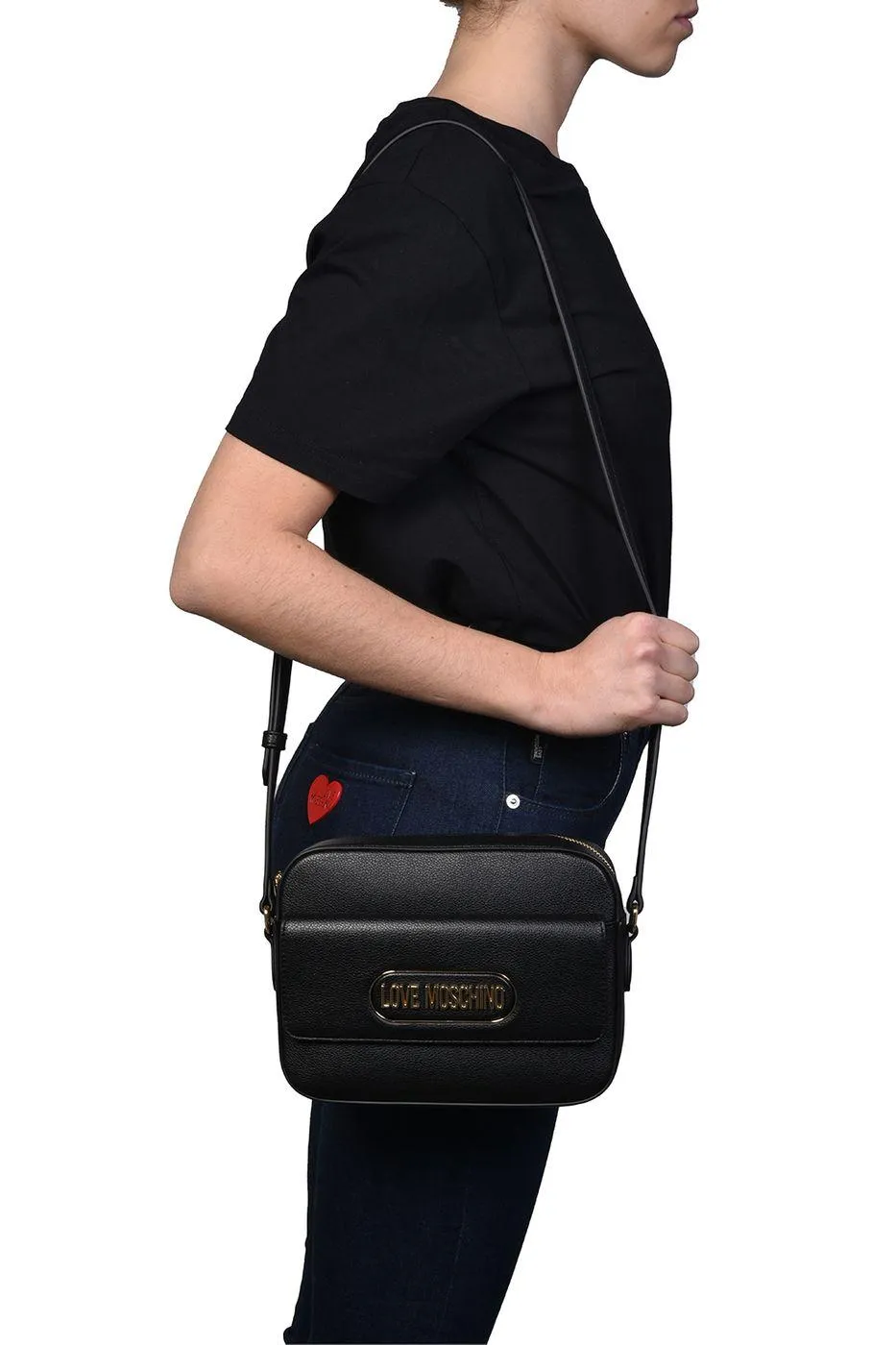 Moschino Love  ---------    ------------Love moschino borse borsa con tracolla borsa rectangular plaque pu nero