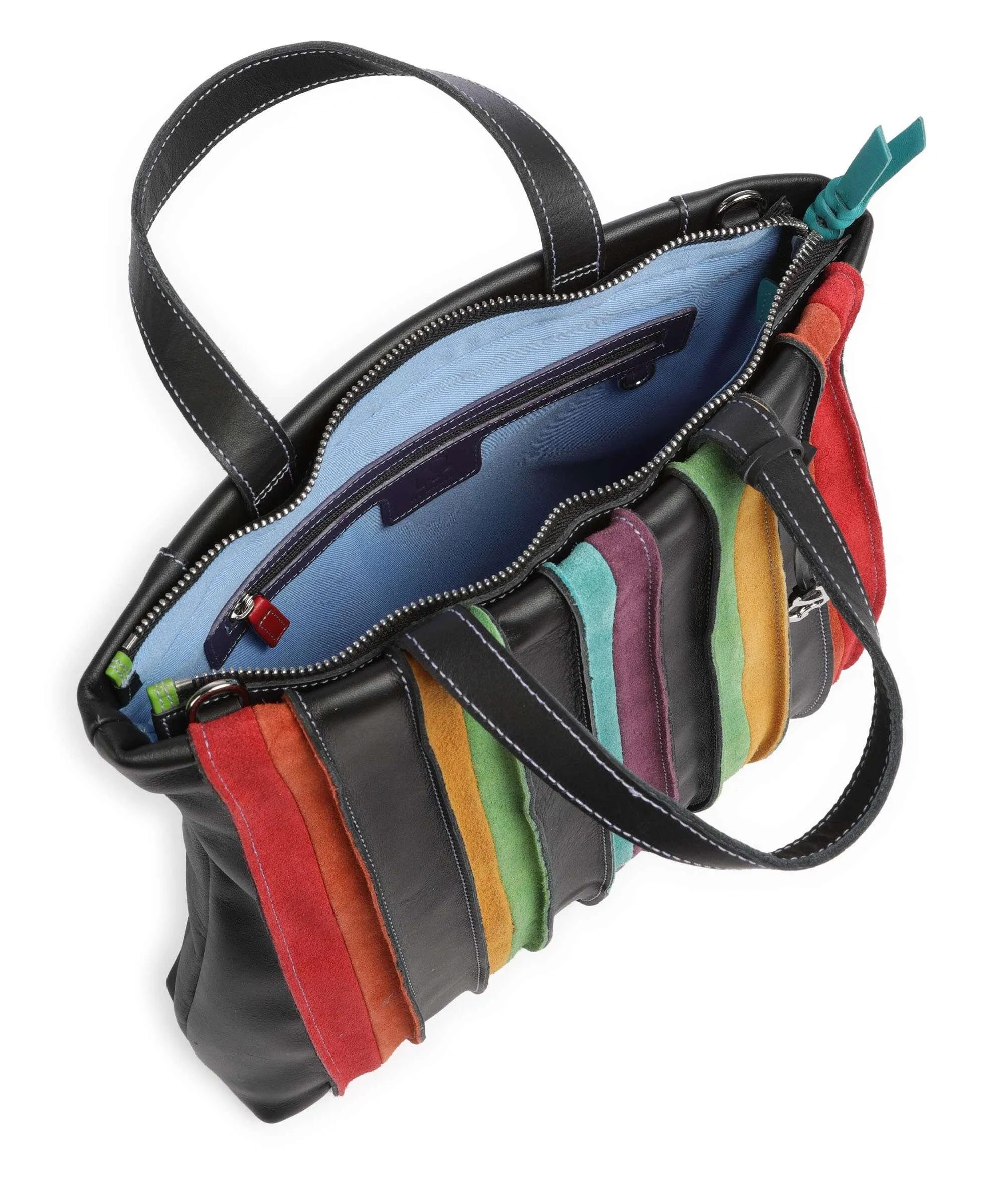  Mywalit Borsa a mano pelle di vacchetta finemente grana, pelle scamosciata nero  
