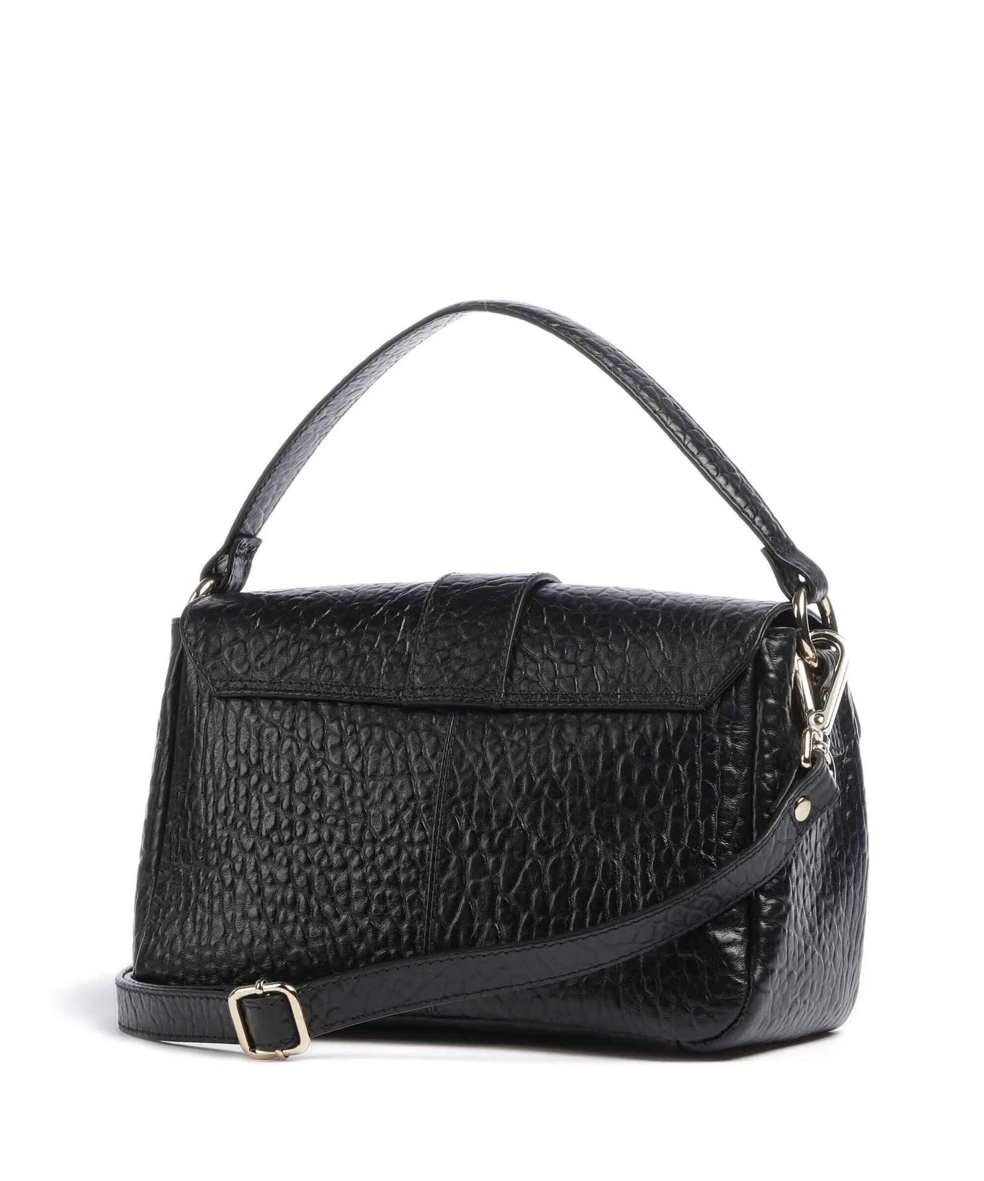  Núnoo New Zealand Honey Borsa a mano pelle in rilievo nero  