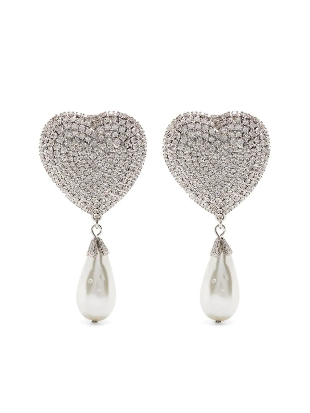 Orecchini a clip con motivo a cuore in argento - donna