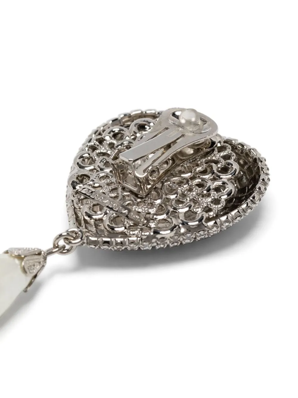 Orecchini a clip con motivo a cuore in argento - donna
