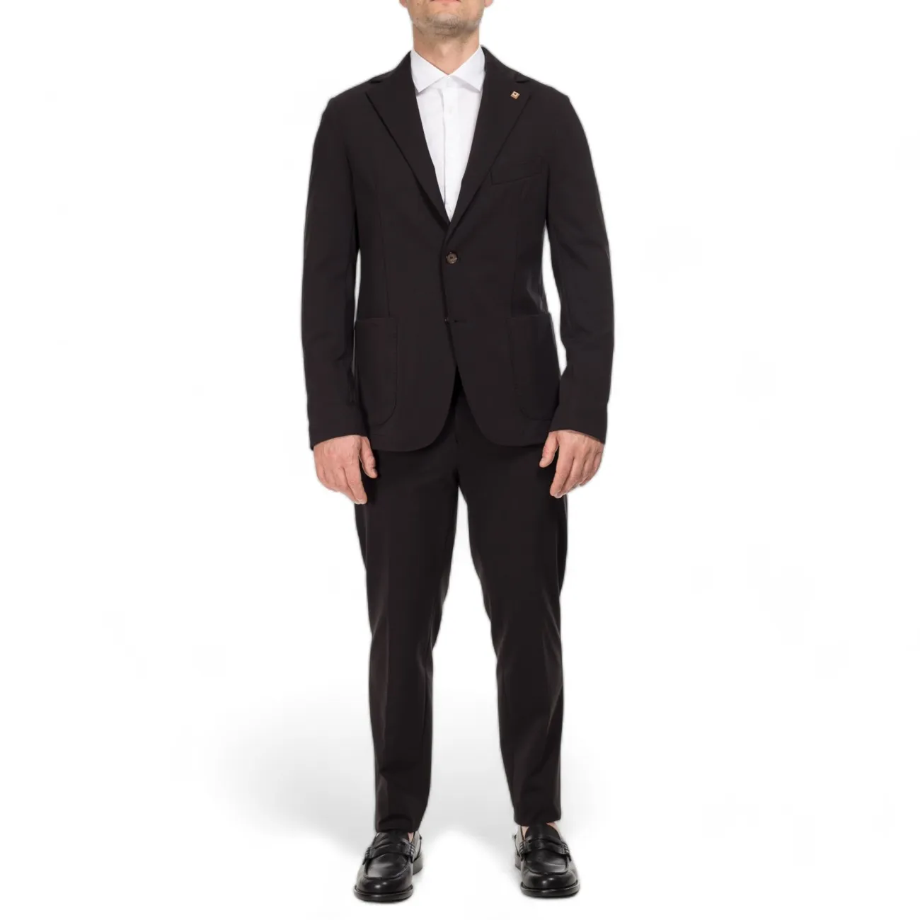 Outfit giacca due bottoni nera