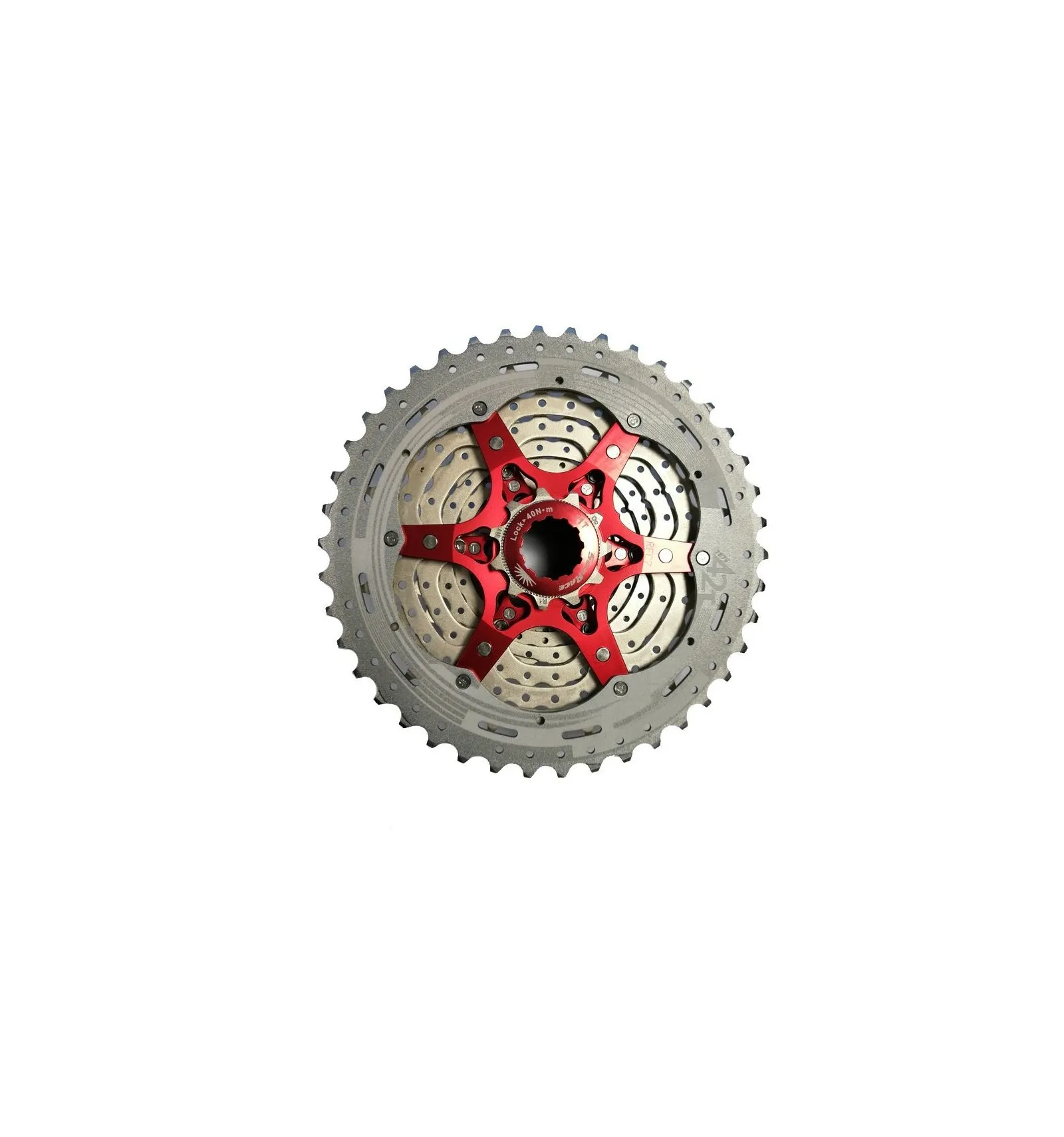 Pacco Pignoni In Alluminio 11V Sunrace 11-42T Argento-Rosso
