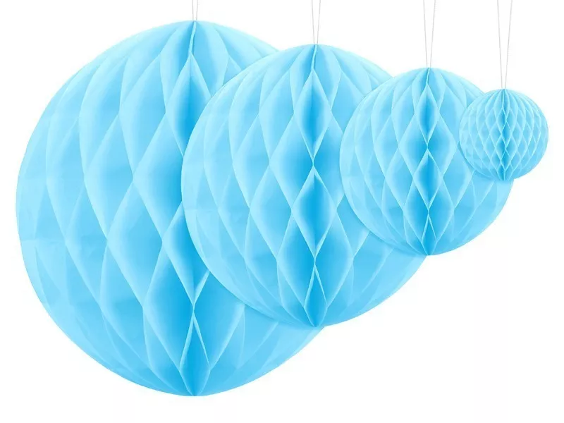 Palla a nido d'ape blu pastello 20 cm