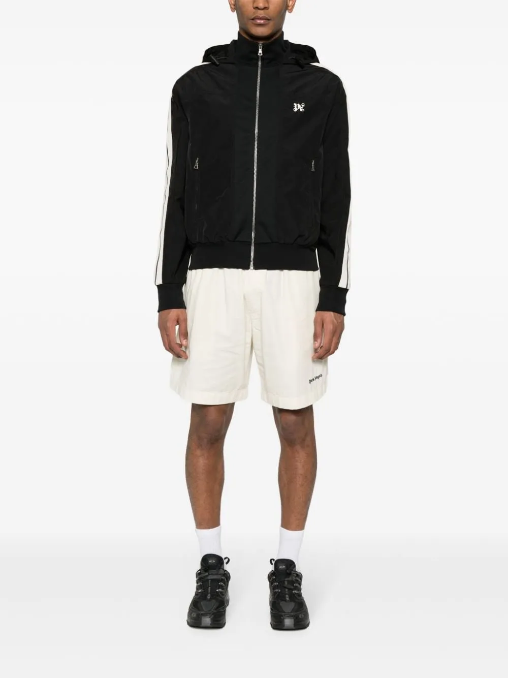   Palm Angels  Giacca sportiva in nylon con bande  