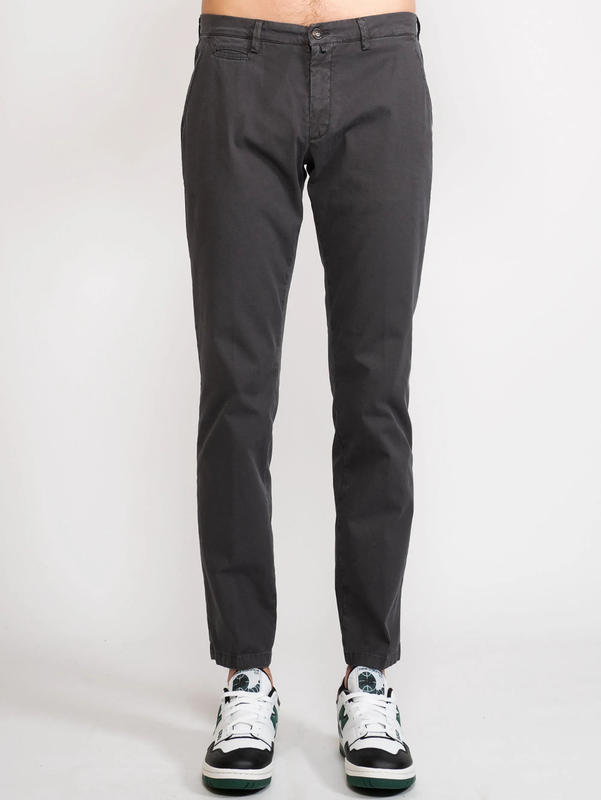 Pantaloni in Cotone Armaturato Grigio