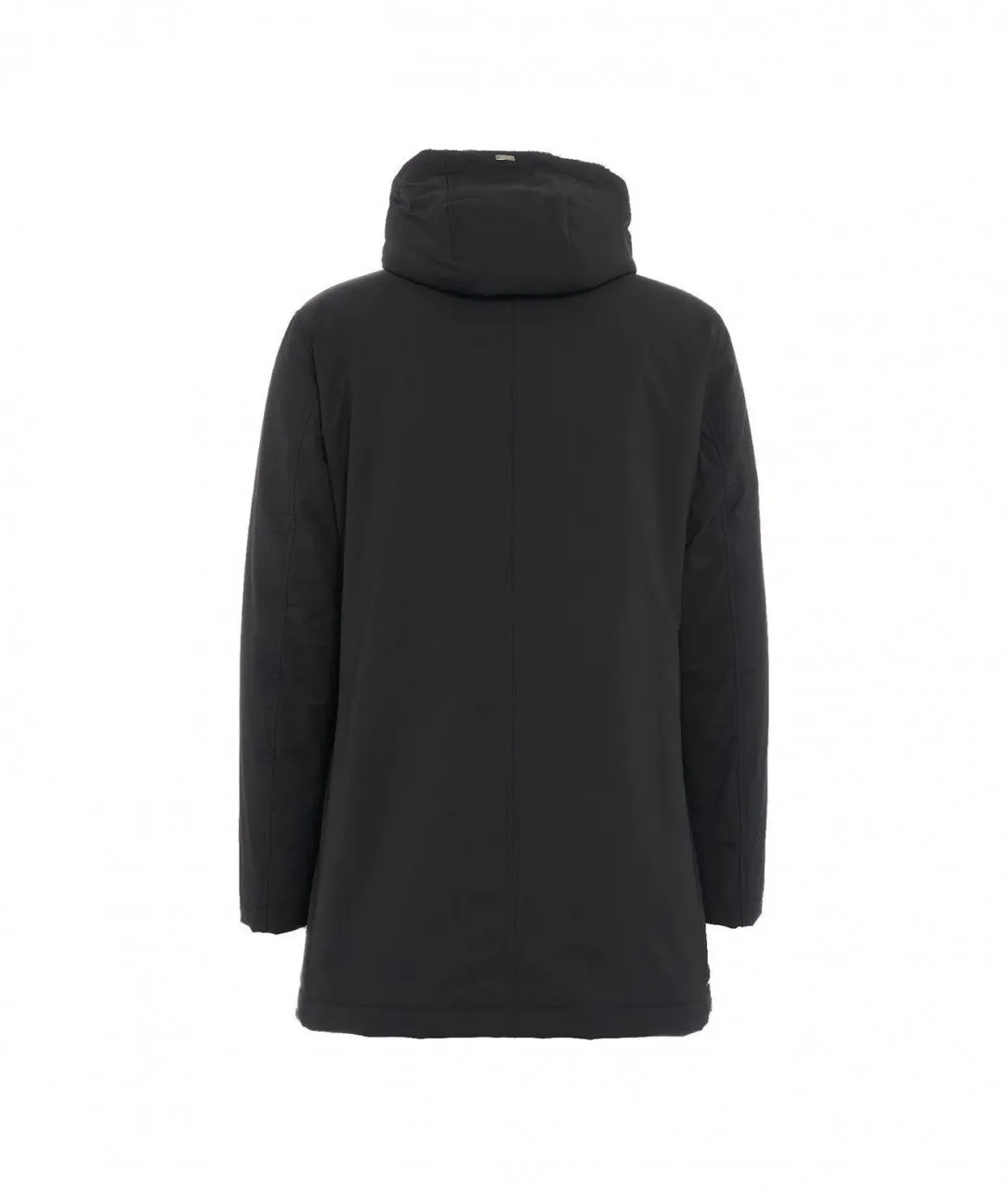 Parka con eco pelliccia nero nero