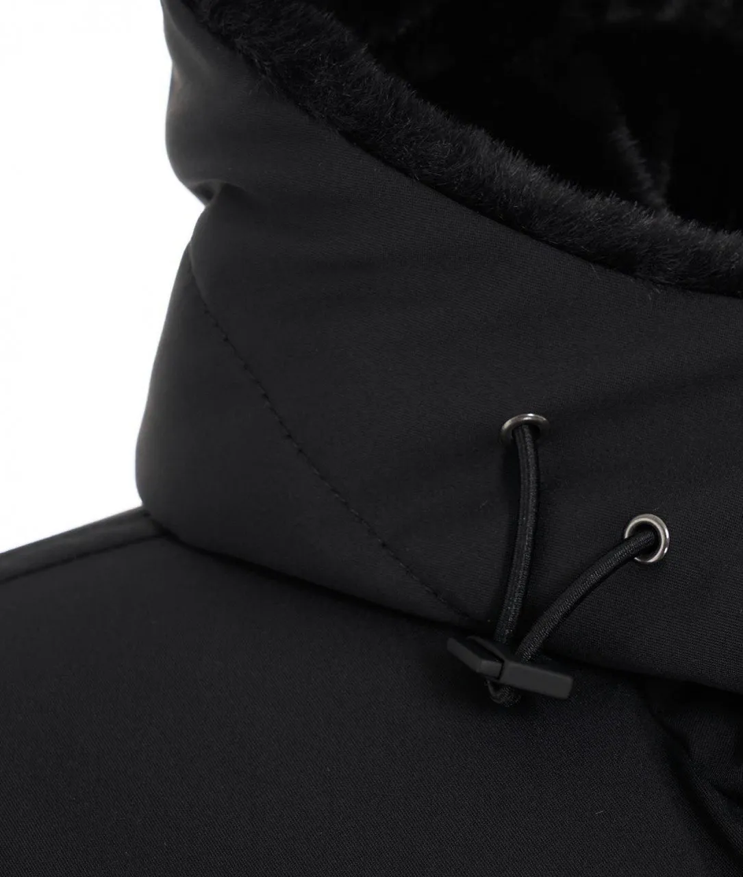Parka con eco pelliccia nero nero