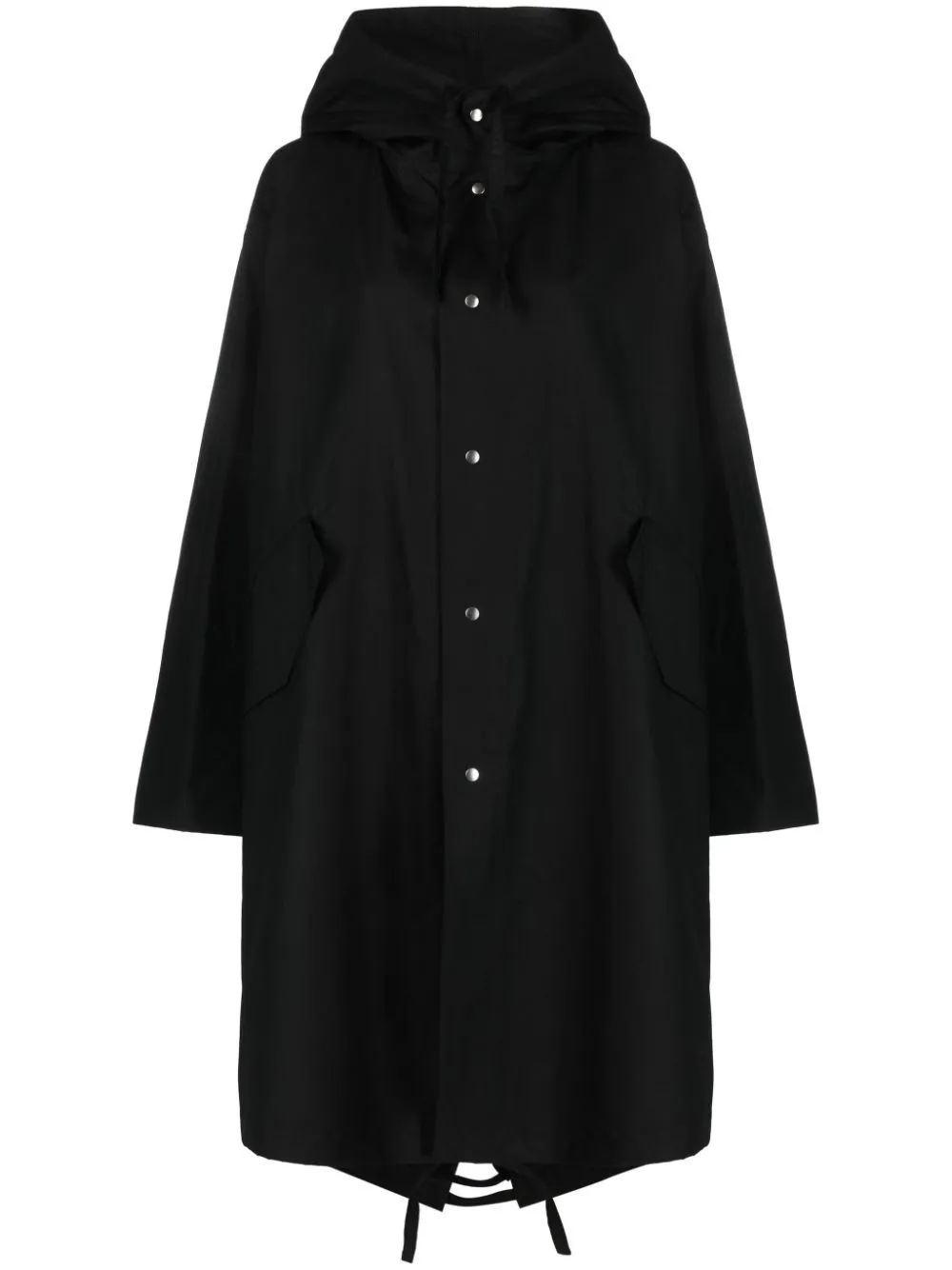 Parka con stampa logo in nero - donna