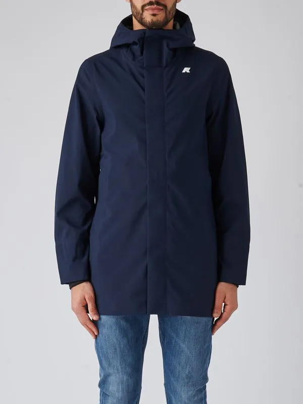 Parka uomo K-Way Tommy Bonded in tessuto tecnico Blu