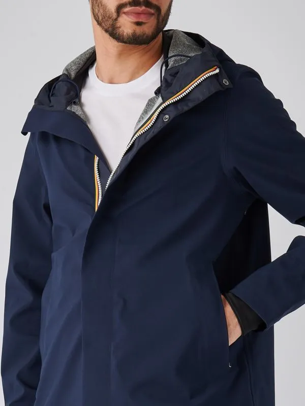 Parka uomo K-Way Tommy Bonded in tessuto tecnico Blu