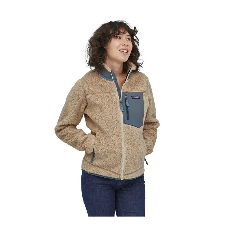 Patagonia Giacca in pile da donna Classic Retro-x Jkt (Dark Natural w/Plume Grey)