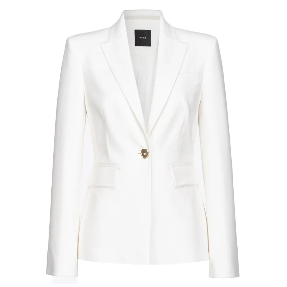 Pinko - Blazer Monopetto Allungato - Bianco - Giacca - Made in Italy - Luxury Exclusive Collection