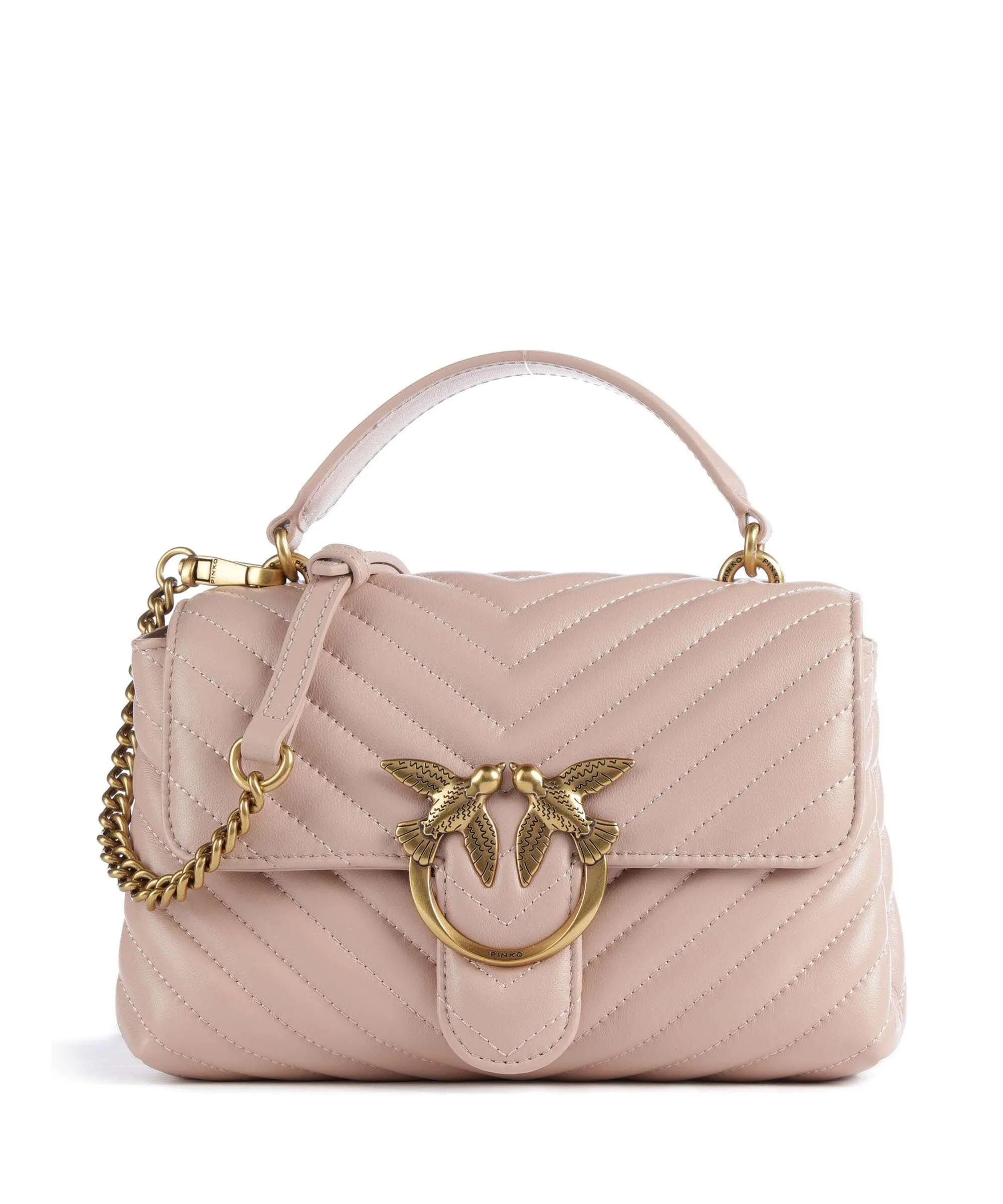  Pinko Love Lady Puff Mini Borsa a tracolla pelle di pecora rosa antico  