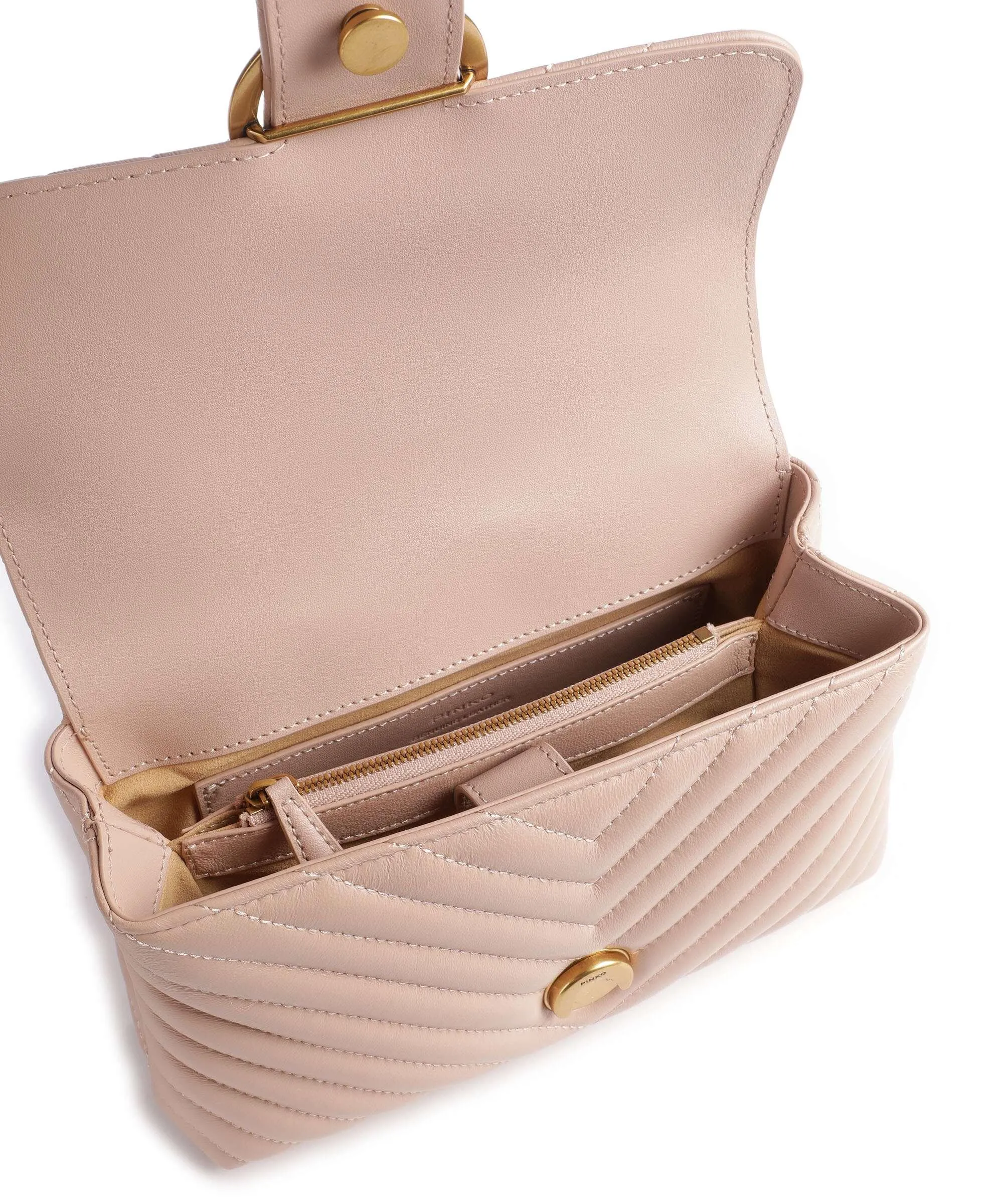  Pinko Love Lady Puff Mini Borsa a tracolla pelle di pecora rosa antico  