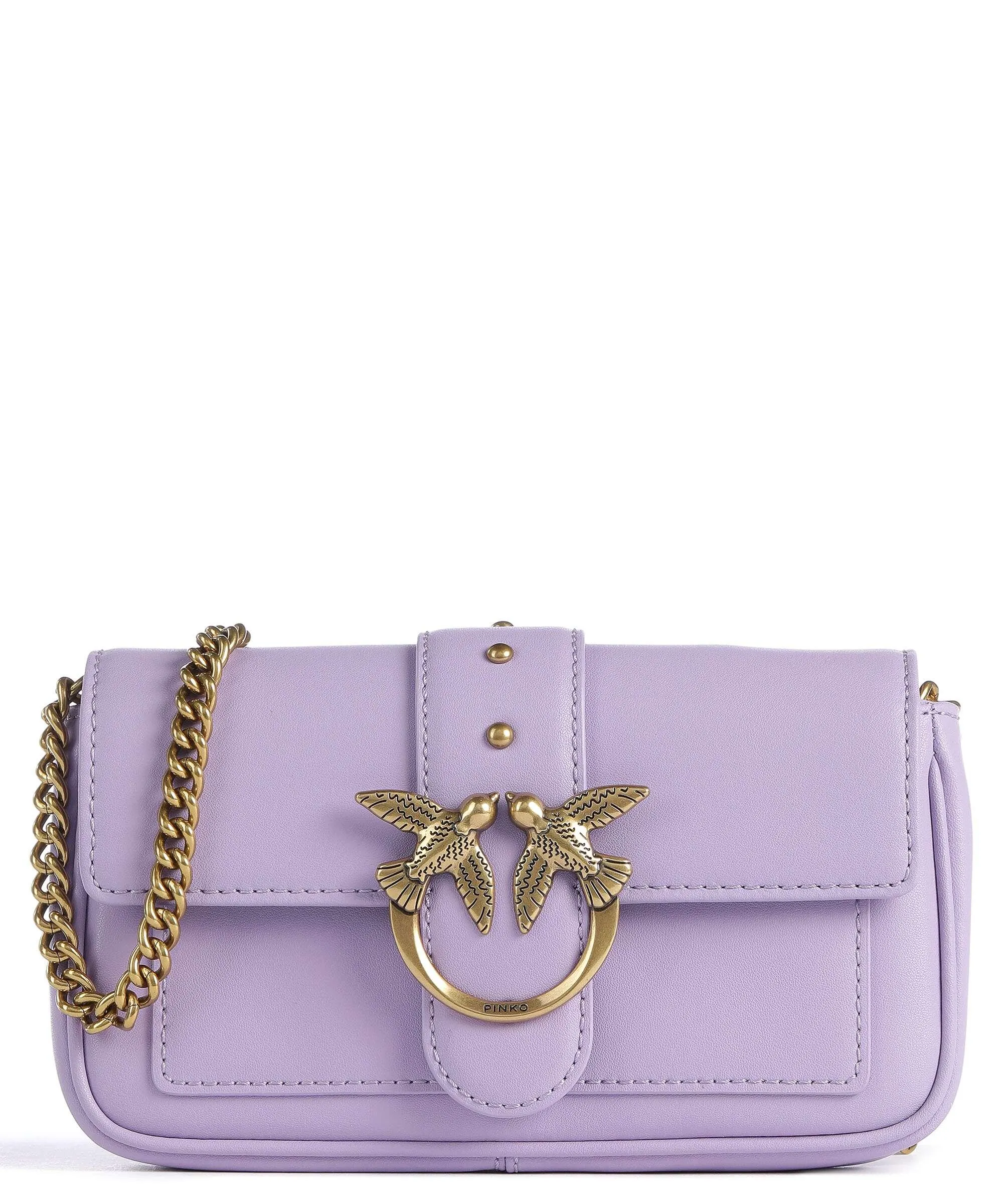  Pinko Love One Borsa a tracolla pelle a grana fine viola  
